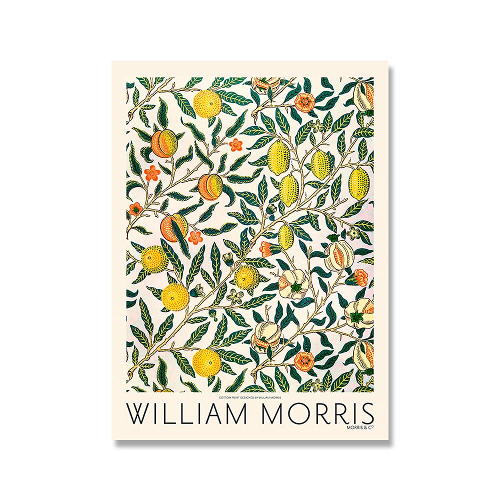 William Morris Canvas Art Print - Vintage London Underground Exhibition Poster, Art Nouveau Frameless Wall Decor (50x70cm) for Living Room, Bedroom & Office