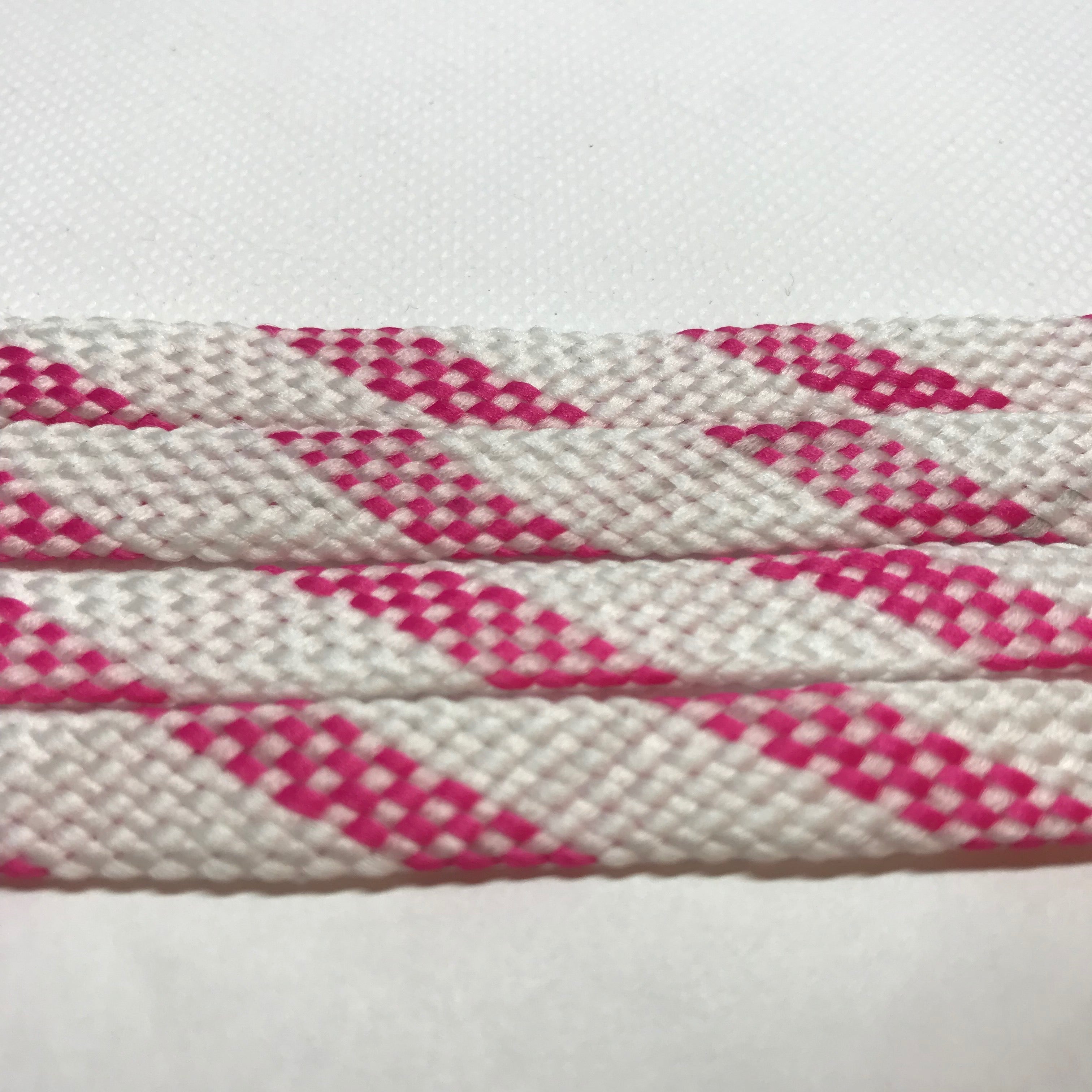 Glow in the Dark Shoelaces - Reflective Flat Laces for Shoes (Pink & White) | Perfect for Night Running, Safety, and Kids Sneakers