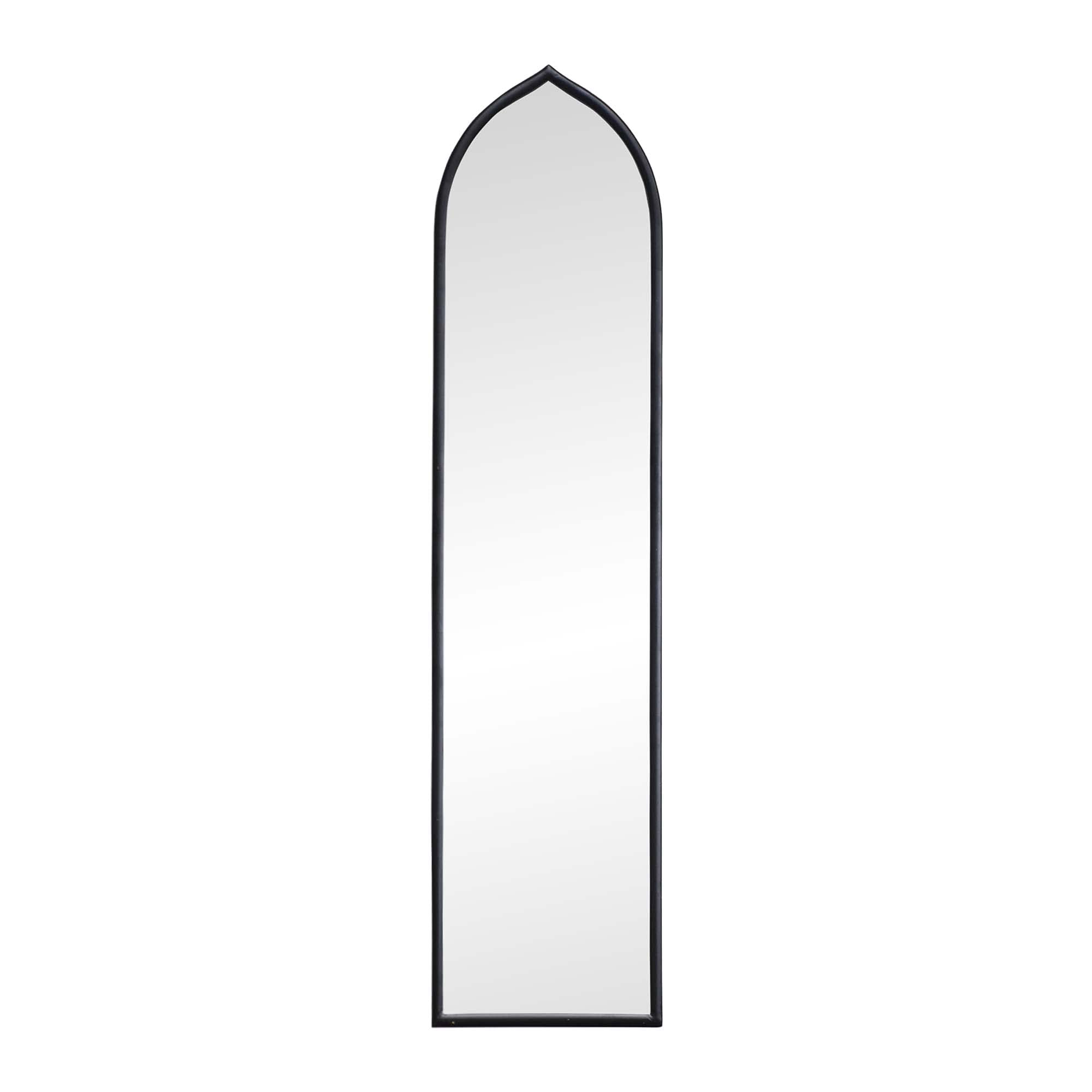 Black Metal Framed Arched Wall Mirror - 50