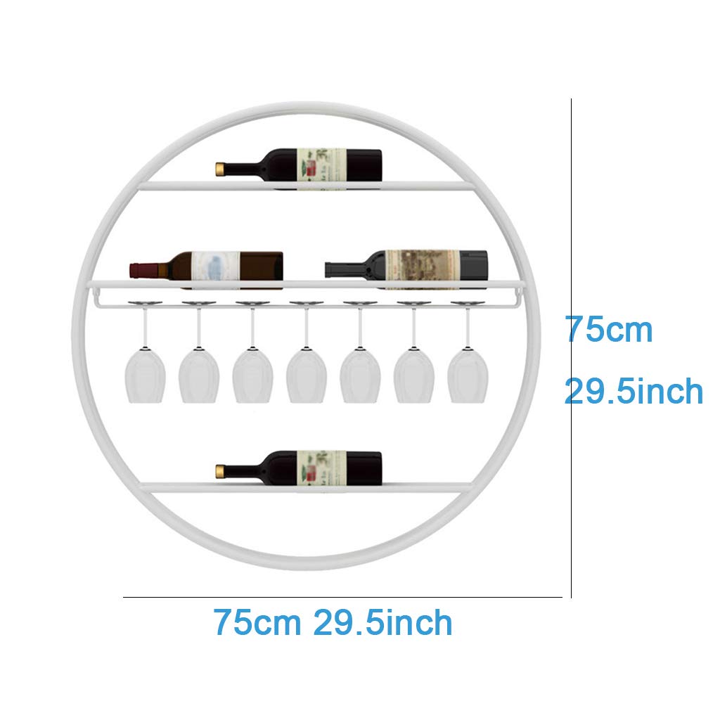 Wall-Mounted Wine Glass Holder - Round Red Wine Cup Rack for Kitchen, Bar & Dining Room - Creative Space-Saving Wine Display Stand for Home Decor & Party Serving