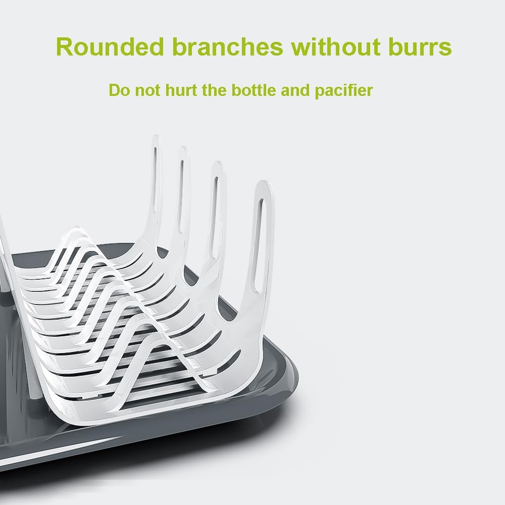 Portable Baby Bottle Drying Rack with Drain Tray - Multi-Layer Detachable Milk Bottle Holder for Breastfeeding & Formula Feeding - Perfect for Nursery, Kitchen Countertop & Travel Use