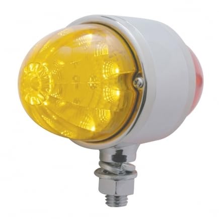 United Pacific 39553 Double Face LED Marker Light with 17 Amber & Red LEDs - Chrome-Plated Steel Watermelon Design for Trucks & Trailers - Perfect for Night Visibility & Safety on Highways