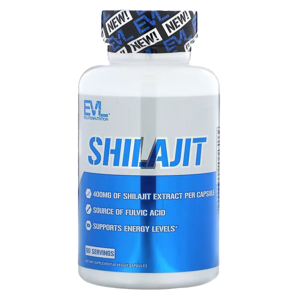 EVLution Nutrition Premium Shilajit Supplement - 60 Vegan Capsules for Energy, Immunity & Performance - Ideal for Athletes, Fitness & Daily Wellness