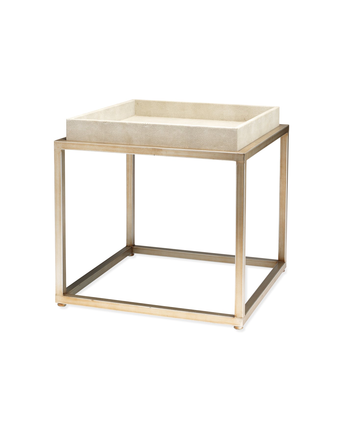 Jax Square Side Table Cream - Modern End Table for Living Room, Bedroom, or Office - Small Accent Table with Sturdy Metal Frame & Neutral Cream Finish - Perfect for Coffee, Books, or Decor