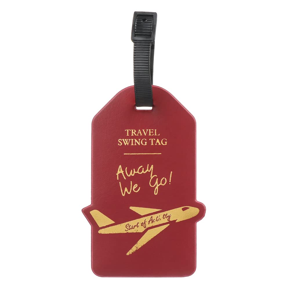 Durable Burgundy Luggage Tags with ID Labels & Name Ropes for Suitcases - Perfect for Airplane Travel, Cruise Vacations & Business Trips