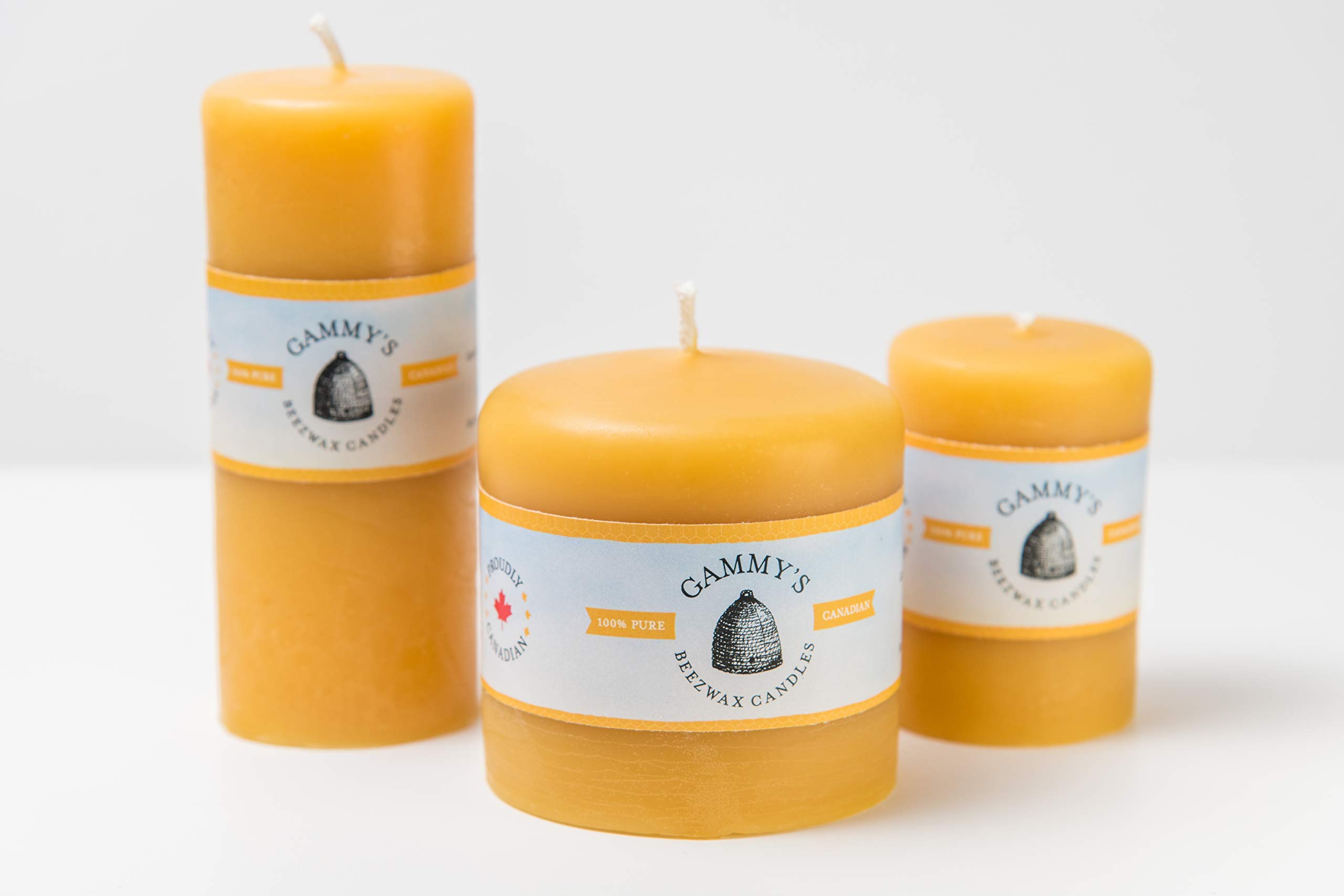 3.1x3 Inch Pure Beeswax Pillar Candle - Handmade 100% Natural Beeswax, Hand-Poured & Family-Owned by Gammy's Beezwax Candles - Perfect for Aromatherapy, Meditation & Home Decor