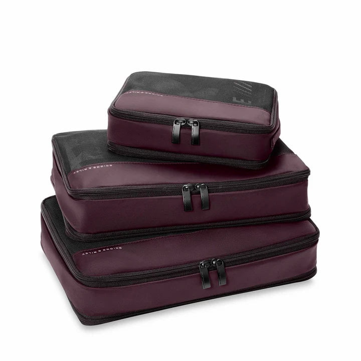 Briggs & Riley Premium Travel Packing Cubes Set - 4-Piece Carry On Organizer for Luggage & Suitcases | Perfect for Business Trips, Vacations & Weekend Getaways