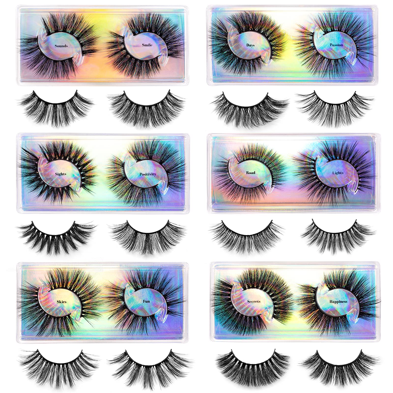 DYSILK 12 Pairs Mink False Eyelashes Set - 12 Styles Mixed D Curl Wispy Lashes for Natural Fluffy Look | Eyelash Clusters Extensions | Perfect for Daily Wear, Parties, Weddings & Special Occasions