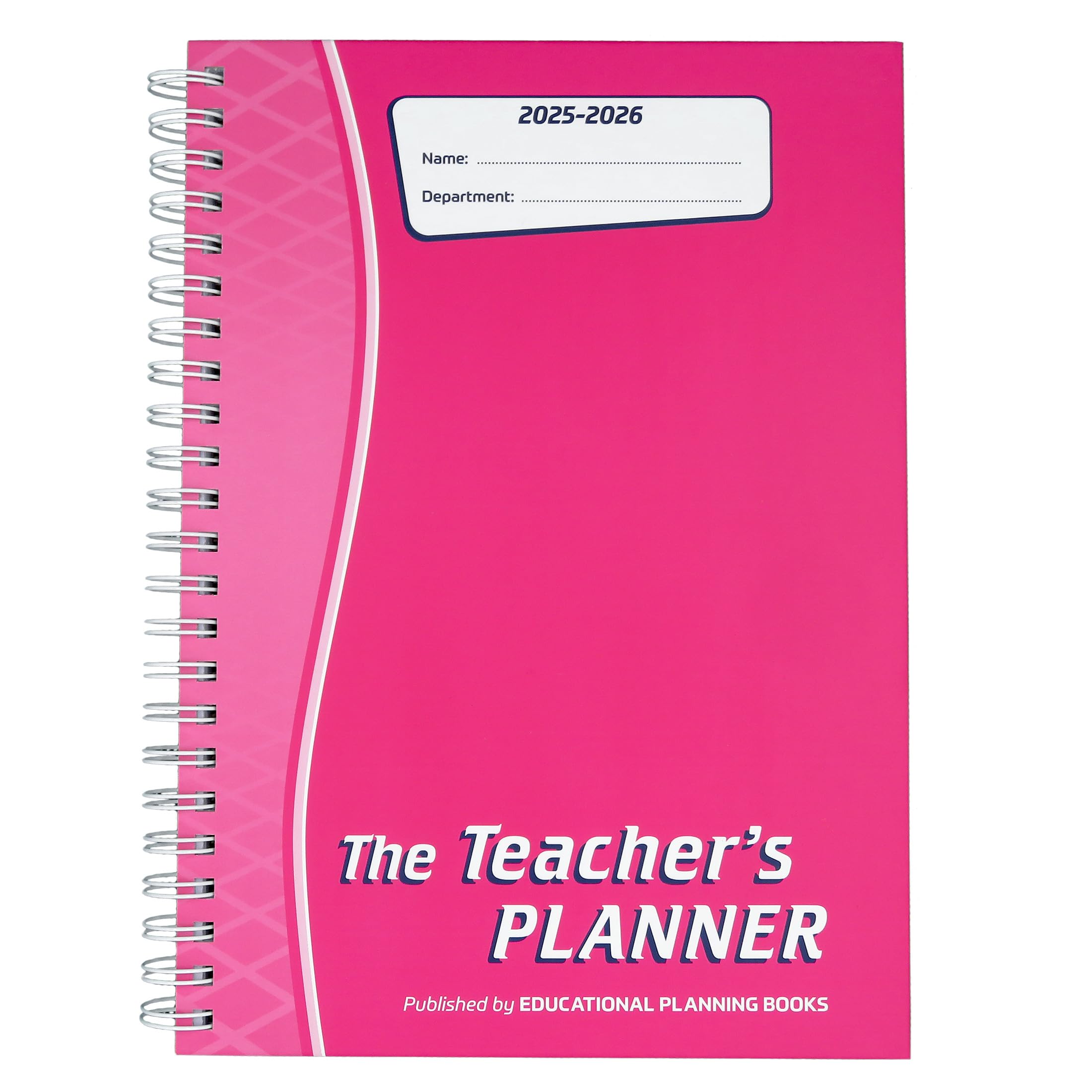 2025-2026 Teacher Planner A4 Size - 6 Period Lesson Plan Book with Monthly & Weekly Calendar, Pink Cover (TP3-Pink) - Perfect for Classroom Organization & School Year Planning