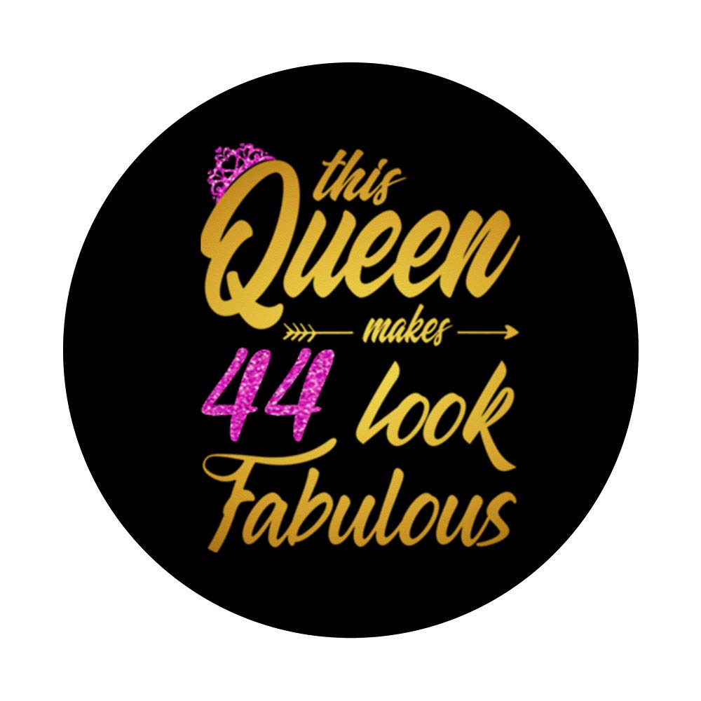 44th Birthday Queen PopSockets Swappable PopGrip - Elegant Phone Grip & Stand for Women | Perfect Gift for 44th Birthday Celebrations, Parties & Special Occasions