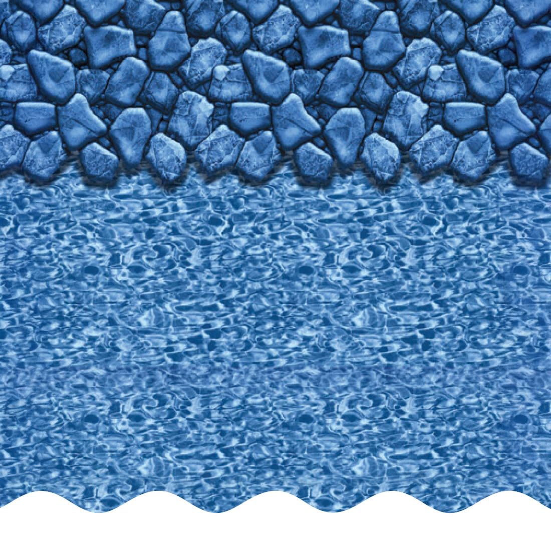 16 ft Round Swimming Pool Liner - Heavy Duty 25 Gauge Virgin Vinyl | Boulder Swirl Design | Overlap Style for Steel Sided Above Ground Pools | Perfect for Backyard Summer Fun & Family Gatherings
