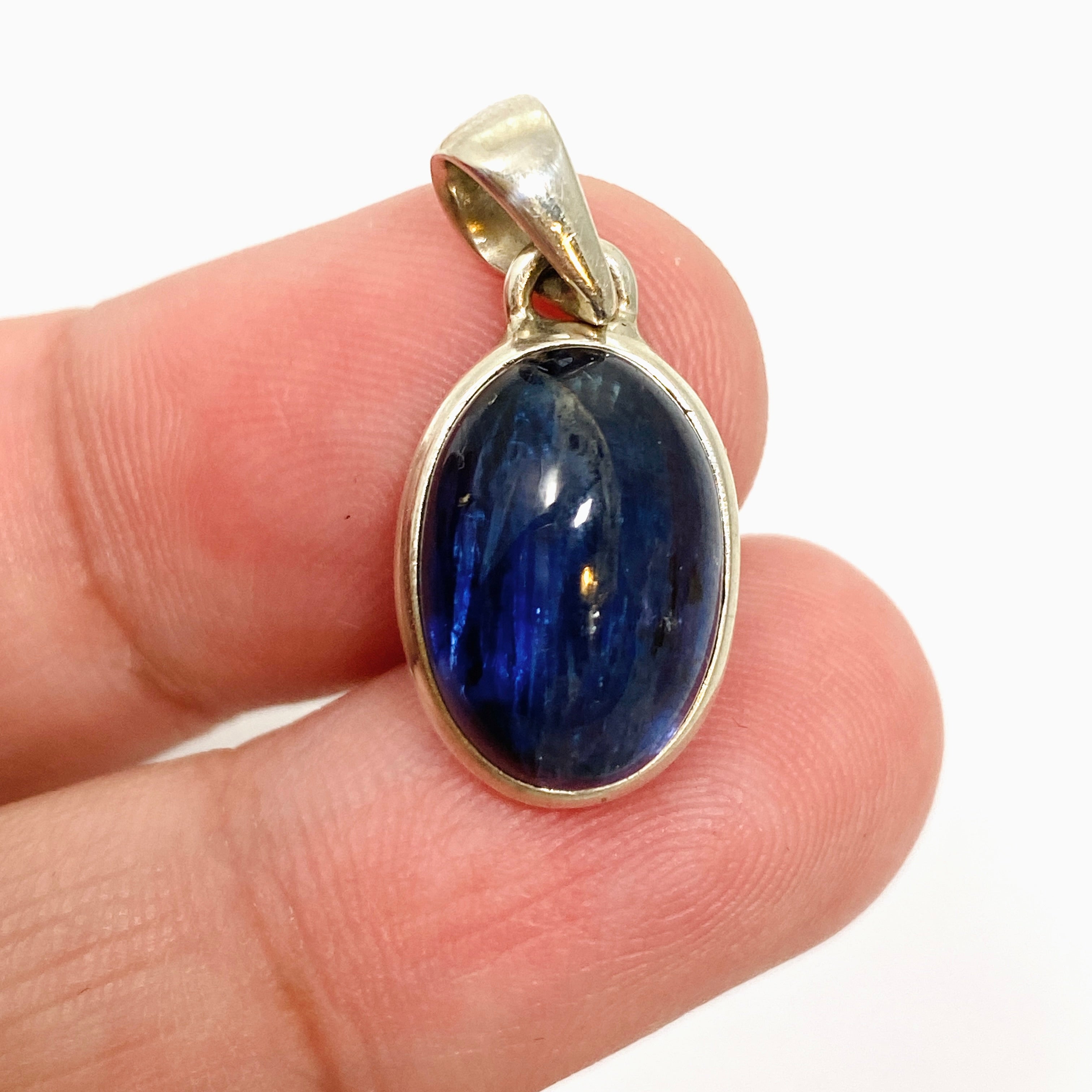 Natural Blue Kyanite Oval Cabochon Pendant Necklace - Handmade Gemstone Jewelry for Women - Perfect for Meditation, Healing & Spiritual Energy Work
