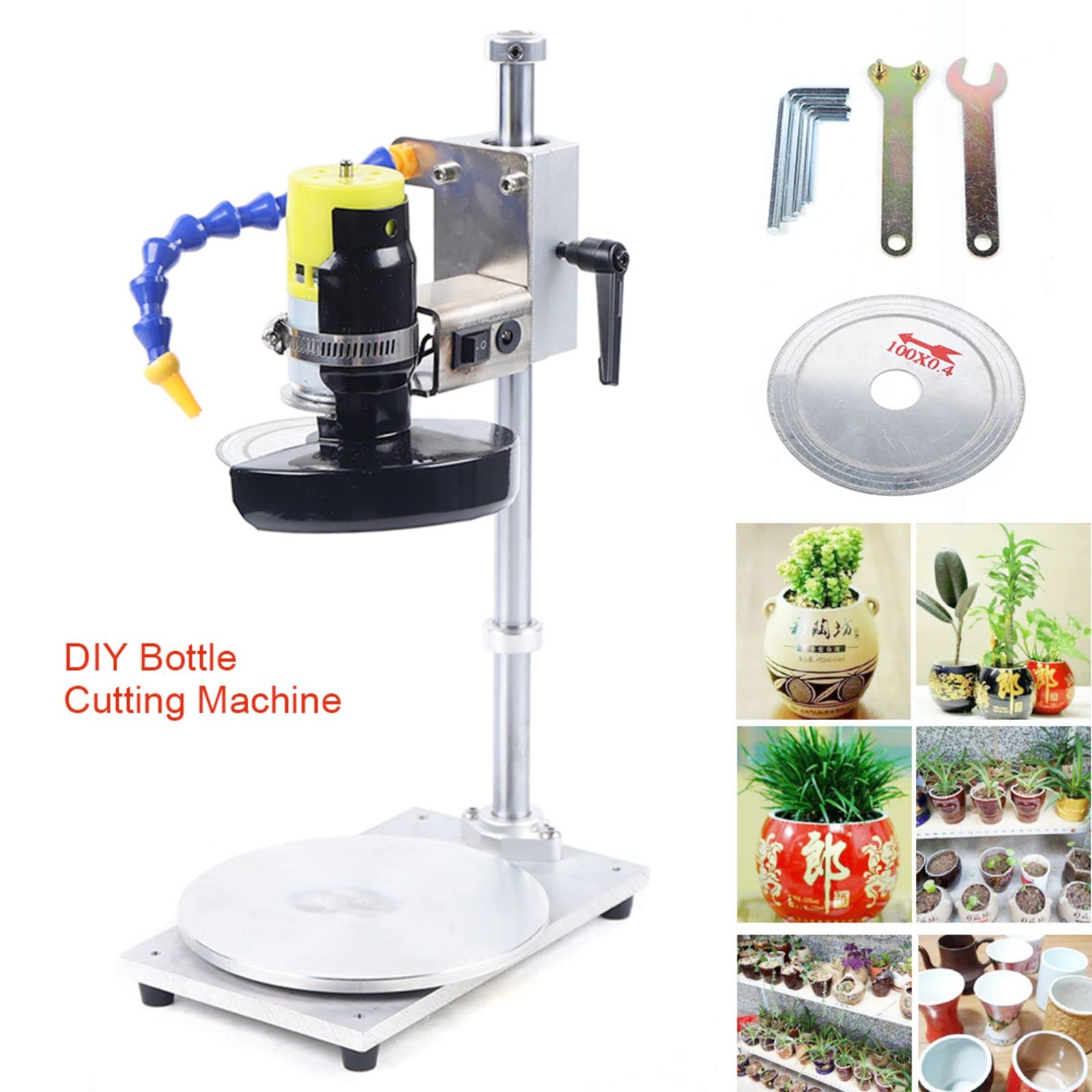Electric Wine Bottle Cutter - 3000-6000RPM DIY Glass Bottle Cutting Machine with Non-Slip Rotating Base for Crafting Vases, Cups & Home Decor | Perfect for DIY Projects, Wedding Centerpieces & Upcycling Glass Bottles