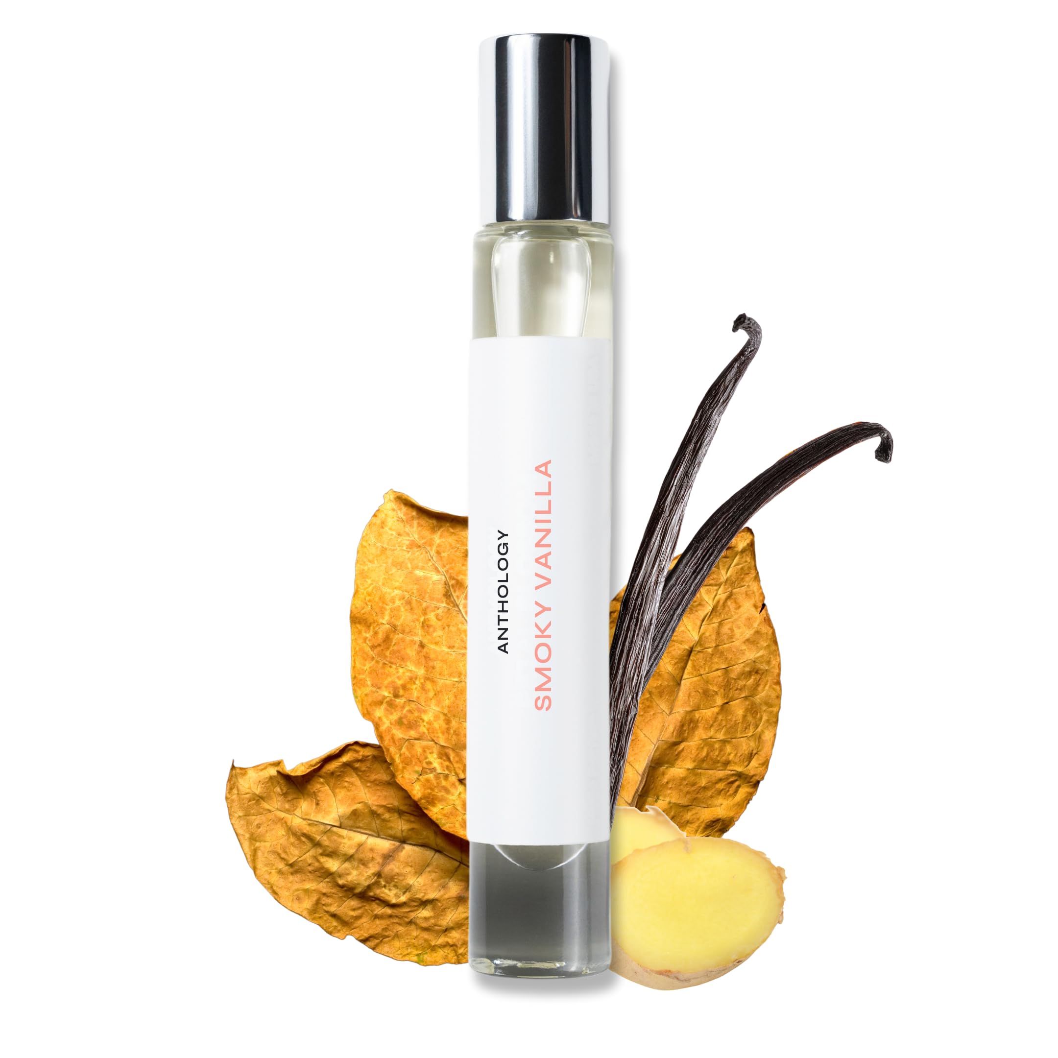 Anthology Smoky Vanilla Perfume Oil Roll On 9ml - Spicy Ginger & Vanilla Scented Long-Lasting Fragrance | Travel Size Rollerball Perfume | Perfect for Daily Wear, Date Nights & Gifts