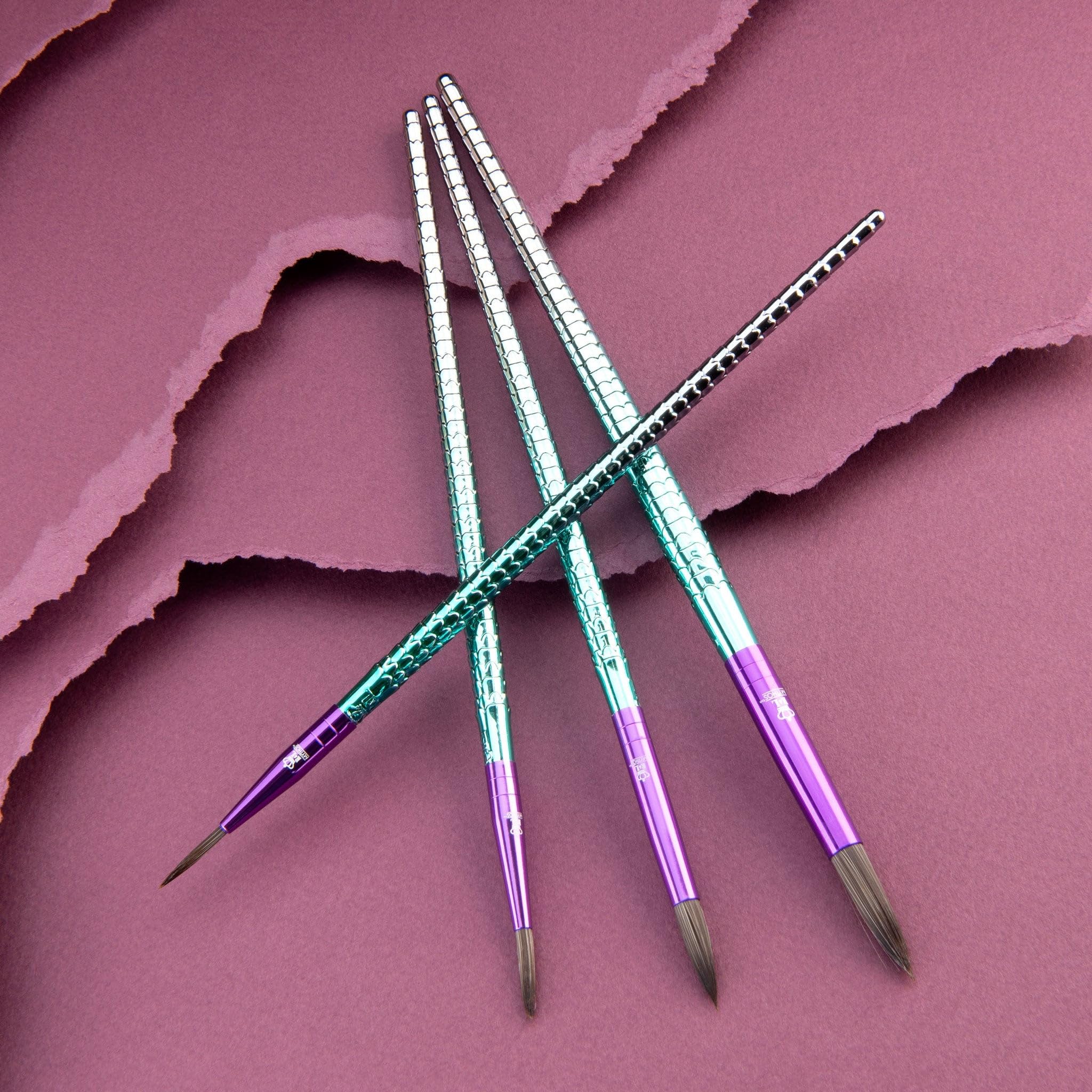 Royal & Langnickel Mythos Mermaid 4-Piece Brush Set - Professional Painting & Makeup Artist Tools for Watercolor, Acrylic & Face Art - Perfect for Artists, Beginners & DIY Crafts