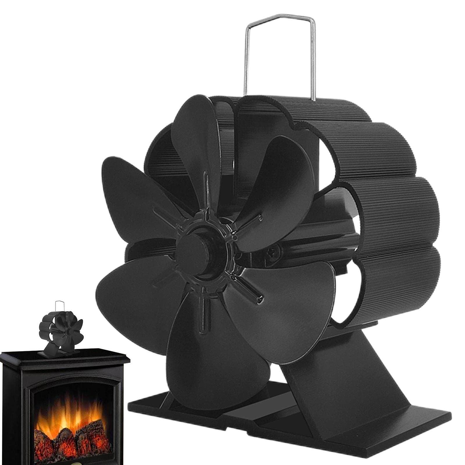 Eco-Friendly Heat-Powered Stove Fan - Silent Multi-Purpose Pellet Stove Fan with Overheat Protection for Wood Burners & Fireplaces - Perfect for Home Heating & Energy Savings