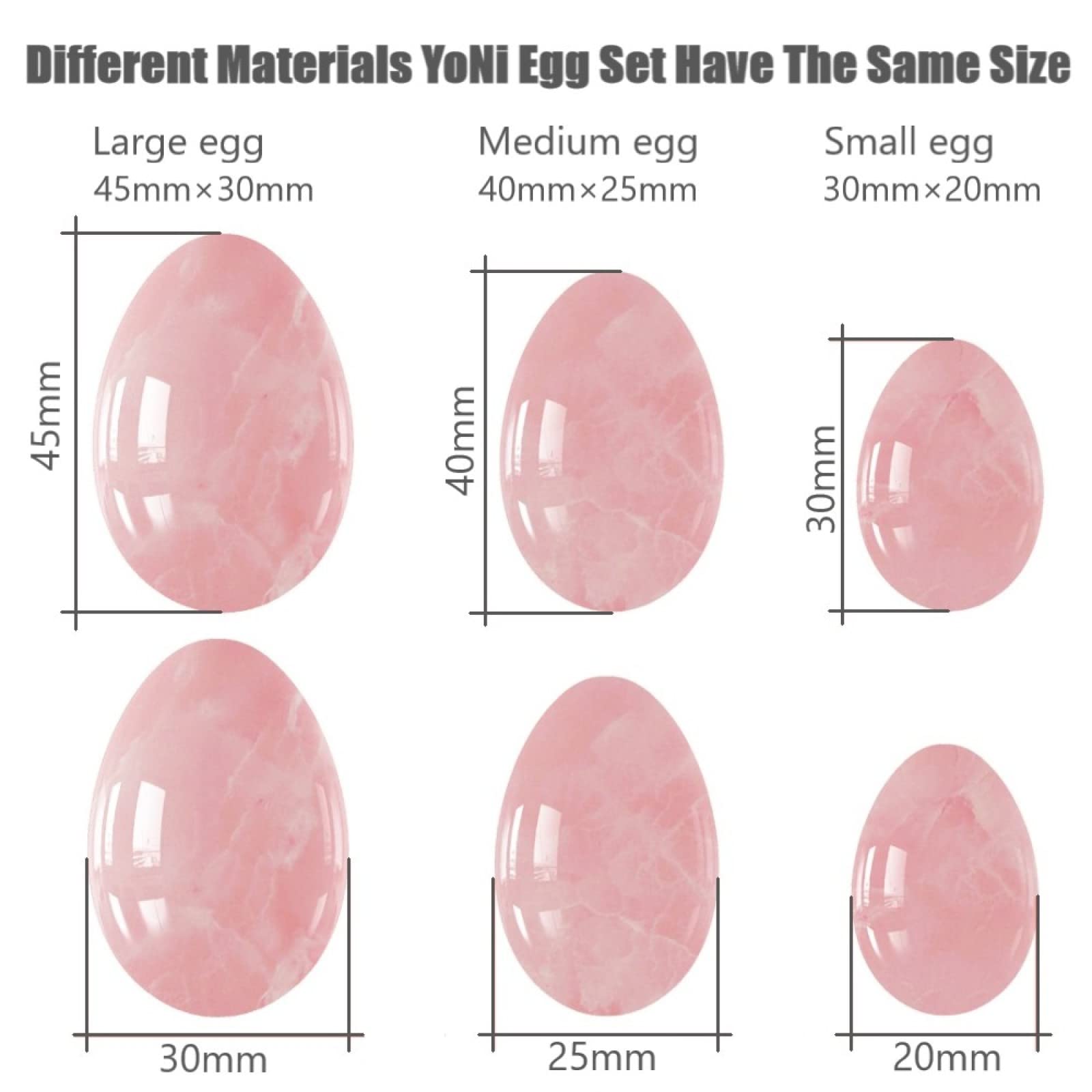 Natural Giada Yoni Egg Set for Women - Rose Quartz & Aventurine Crystal Kegel Exerciser - Enhance Intimate Wellness & Pelvic Floor Strength - Perfect for Yoga, Meditation & Self-Care Rituals