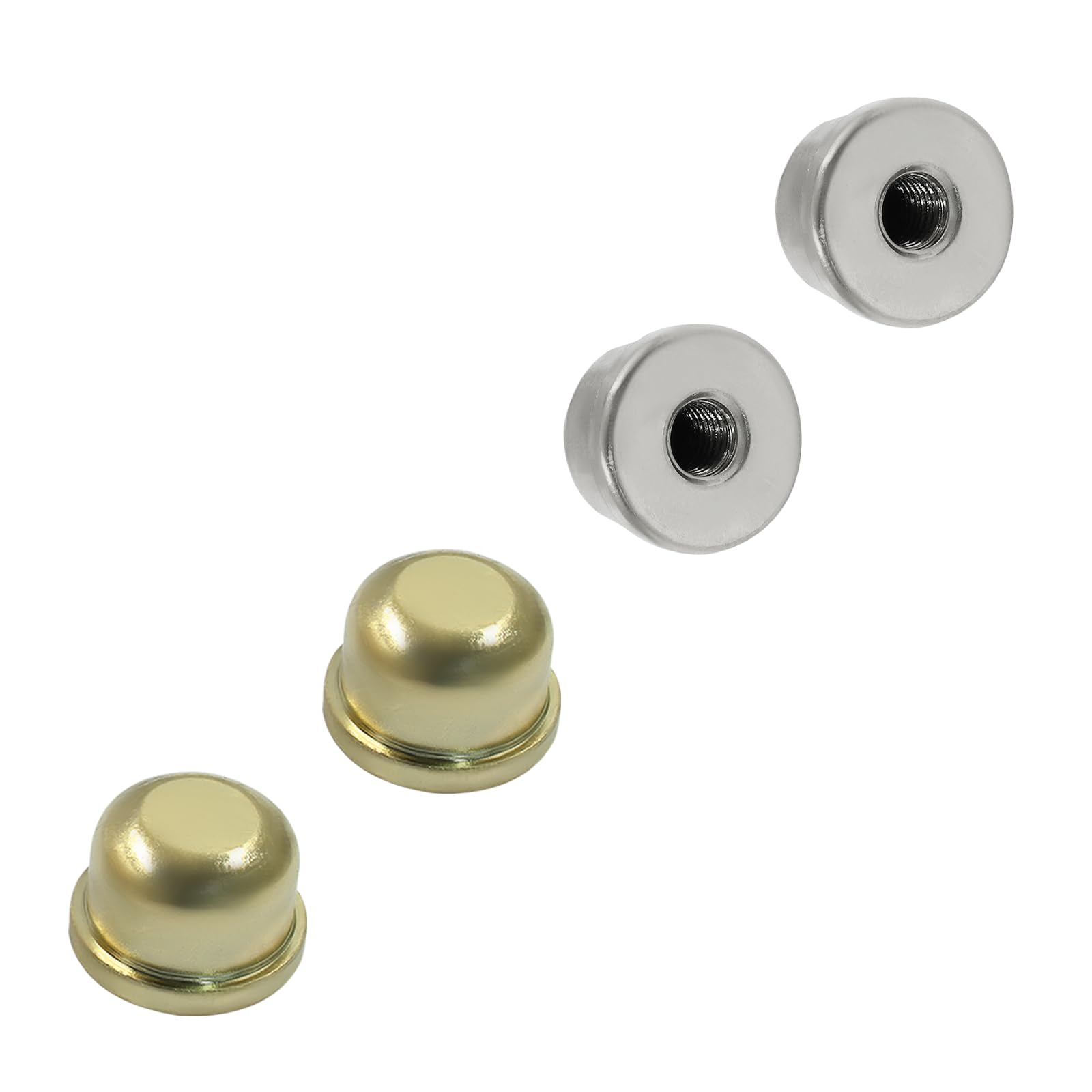 4 Pcs Solid Lamp Finials - 1/4-27 Inch Screw Cap Knob for Lamp Harp Tops (Gold & Silver) | Decorative Lighting Accessories for Table Lamps, Floor Lamps & Chandeliers