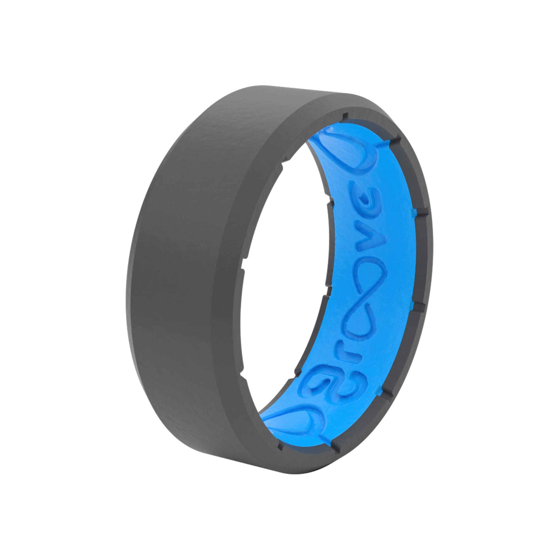 Groove Life Edge Silicone Ring for Men - Breathable Rubber Wedding Band with Unique Design & Lifetime Warranty - Comfort Fit Ring for Active Lifestyle, Gym, Swimming & Outdoor Adventures