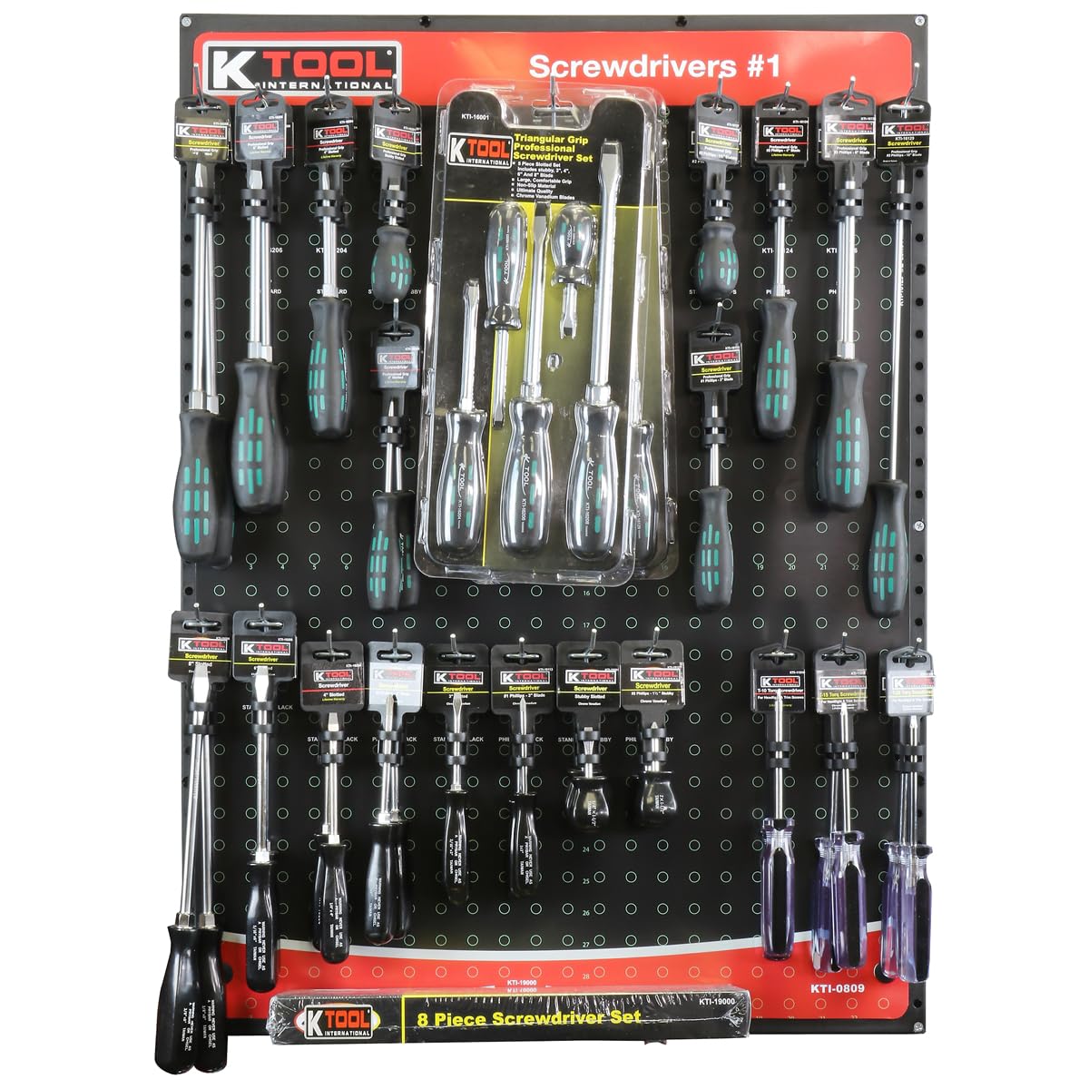 K Tool International #1 Screwdriver - Professional Phillips & Flathead Screwdriver Set for DIY, Home Repair & Electronics - Durable Ergonomic Handle for Comfortable Grip