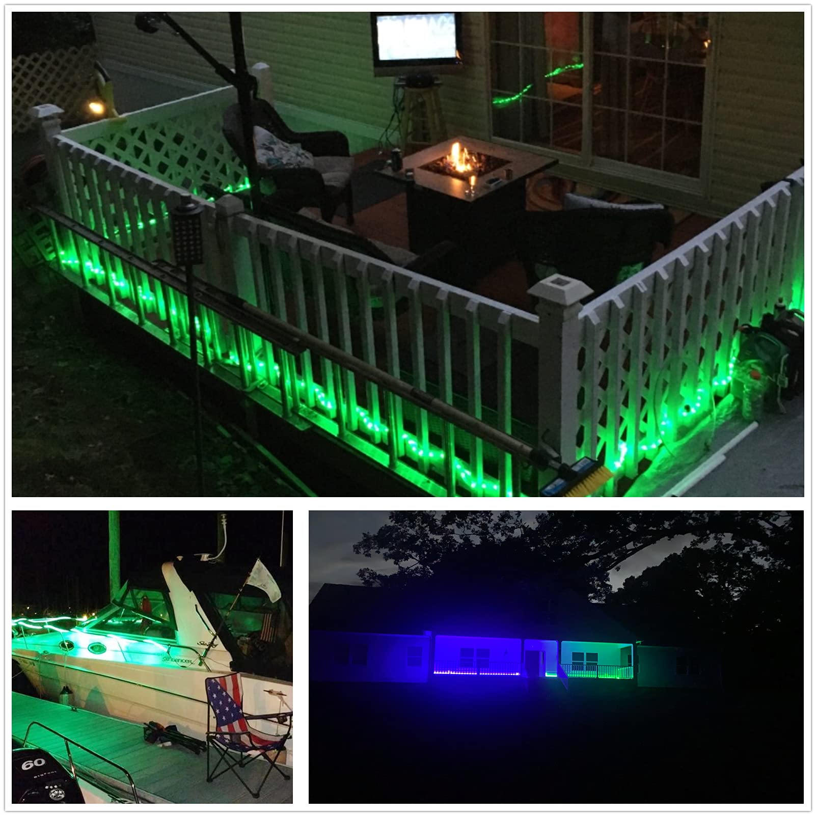 50ft Green LED Rope Lights Outdoor Waterproof, Super Bright Flexible LED Strip Lights for Garden, Patio, Landscape, Yard, Christmas, Party, Wedding, Bedroom Decor