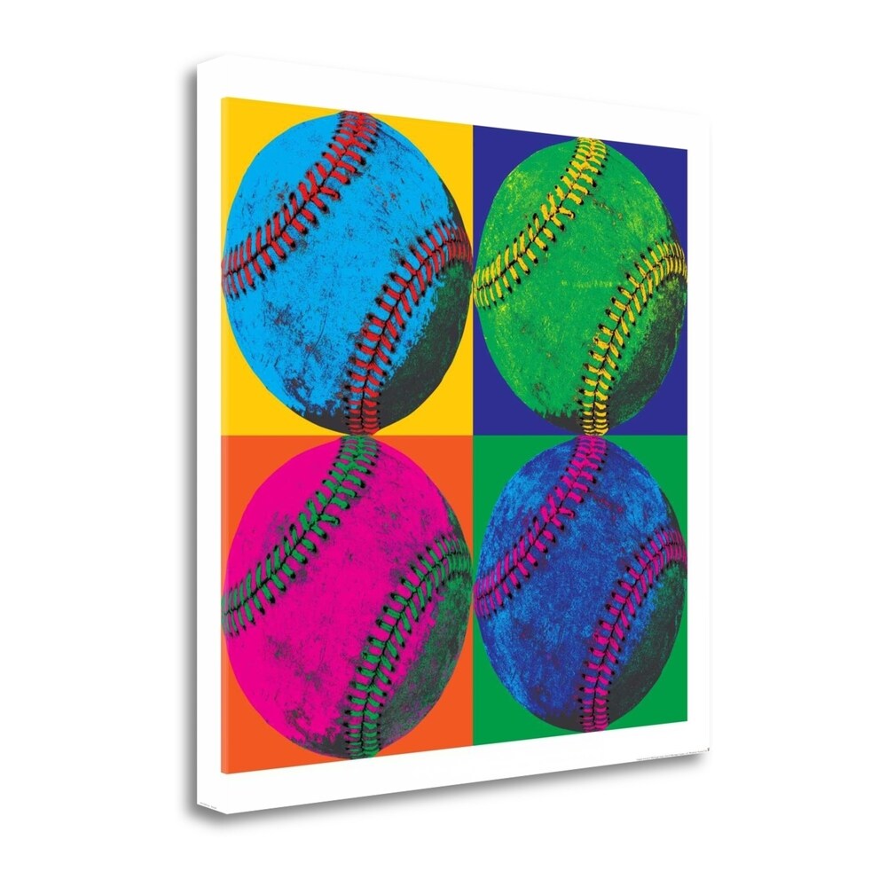 Wild Apple Portfolio Ball Four Baseball Giclee Print on Gallery Wrap Canvas - Perfect for Sports Memorabilia, Man Cave Decor & Baseball Fan Gifts