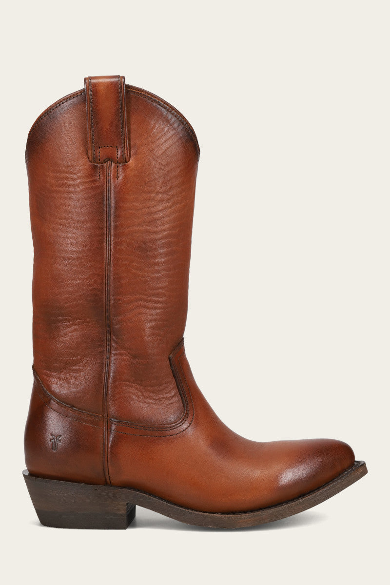 Billy Pull On Cognac Leather Boots for Men - Comfortable & Stylish Casual & Work Boots - Perfect for Outdoor, Hiking & Daily Wear