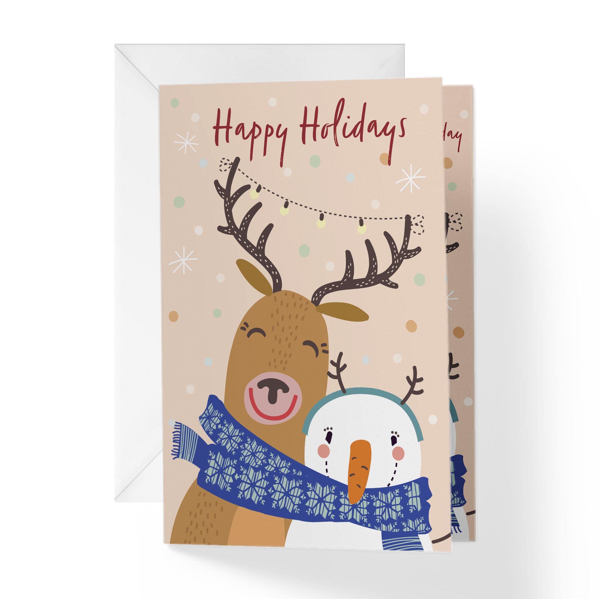 Single Holiday Greeting Card - Seasons Greetings & Happy New Year Card | 5”x7.5” Elegant Design | Perfect for Christmas, Hanukkah & New Year Wishes
