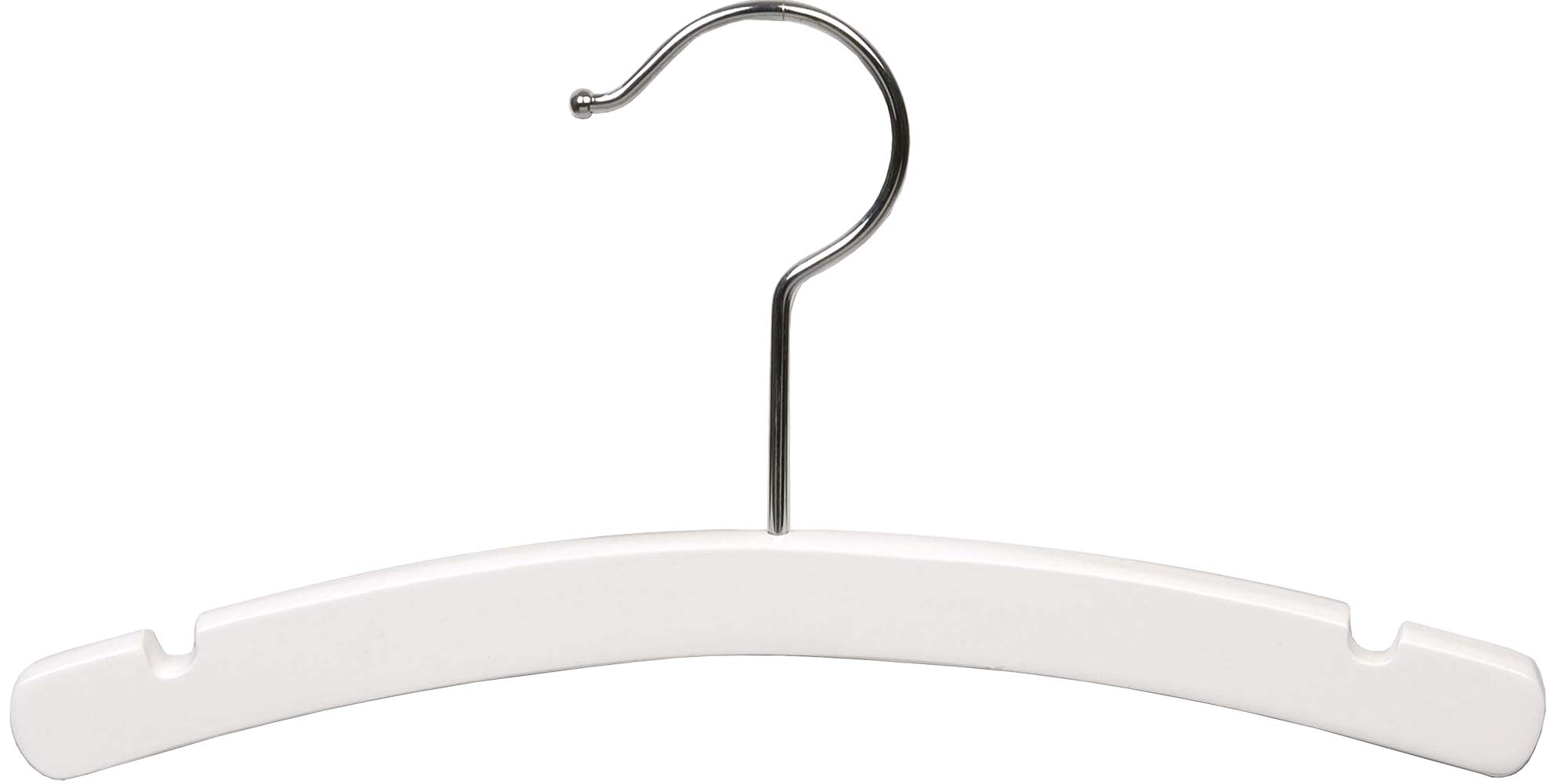 50 Pack Arched White Kids Clothes Hangers with Notches - Space Saving Children's Wardrobe Organizer by The Great American Hanger Company | Perfect for Nursery, Closet Organization & Toddler Clothing Storage