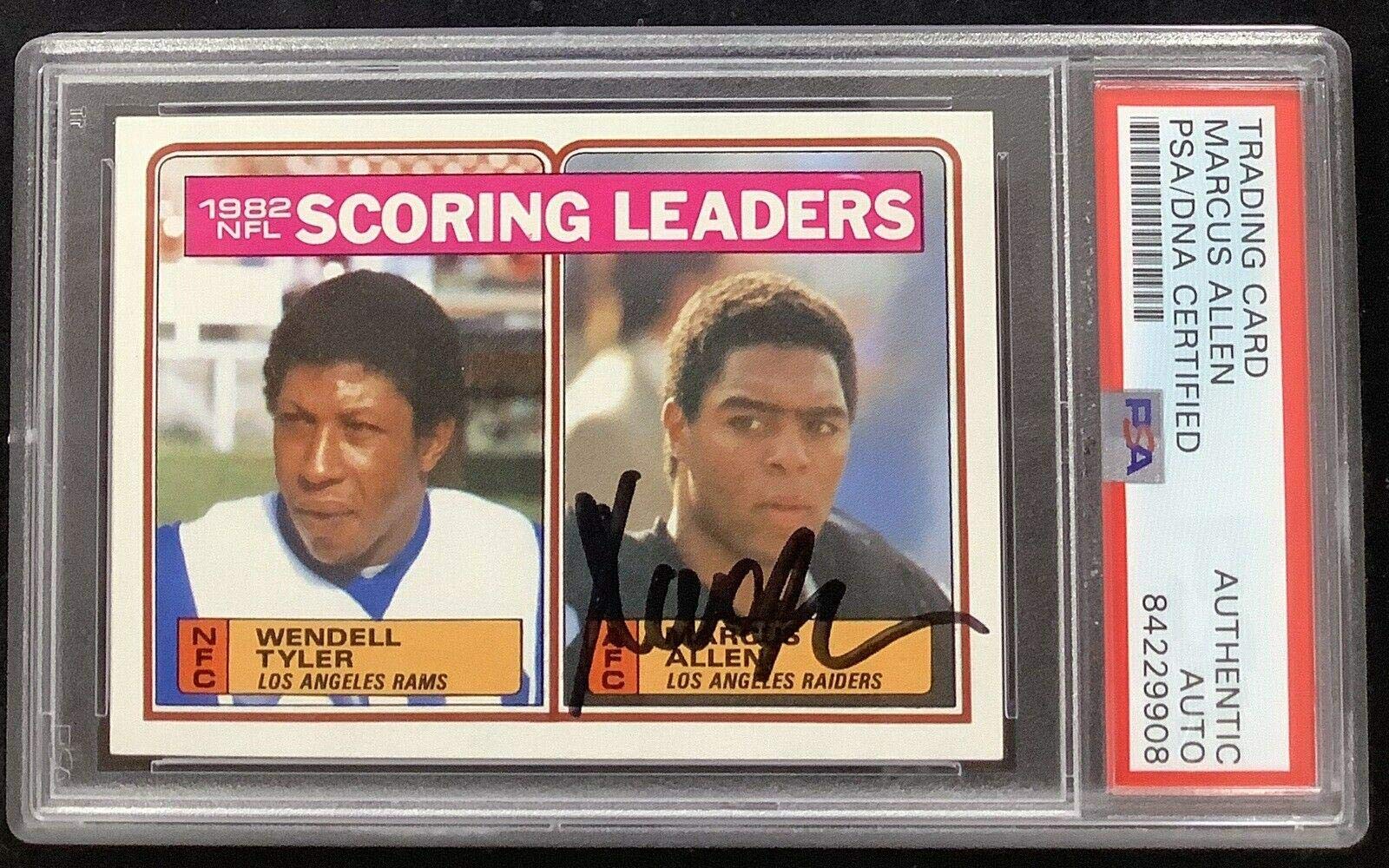 Marcus Allen Signed 1983 Topps #205 Football Card HOF Raiders Autograph PSA/DNA Certified - NFL Autographed Collectible for Sports Memorabilia Display & Investment
