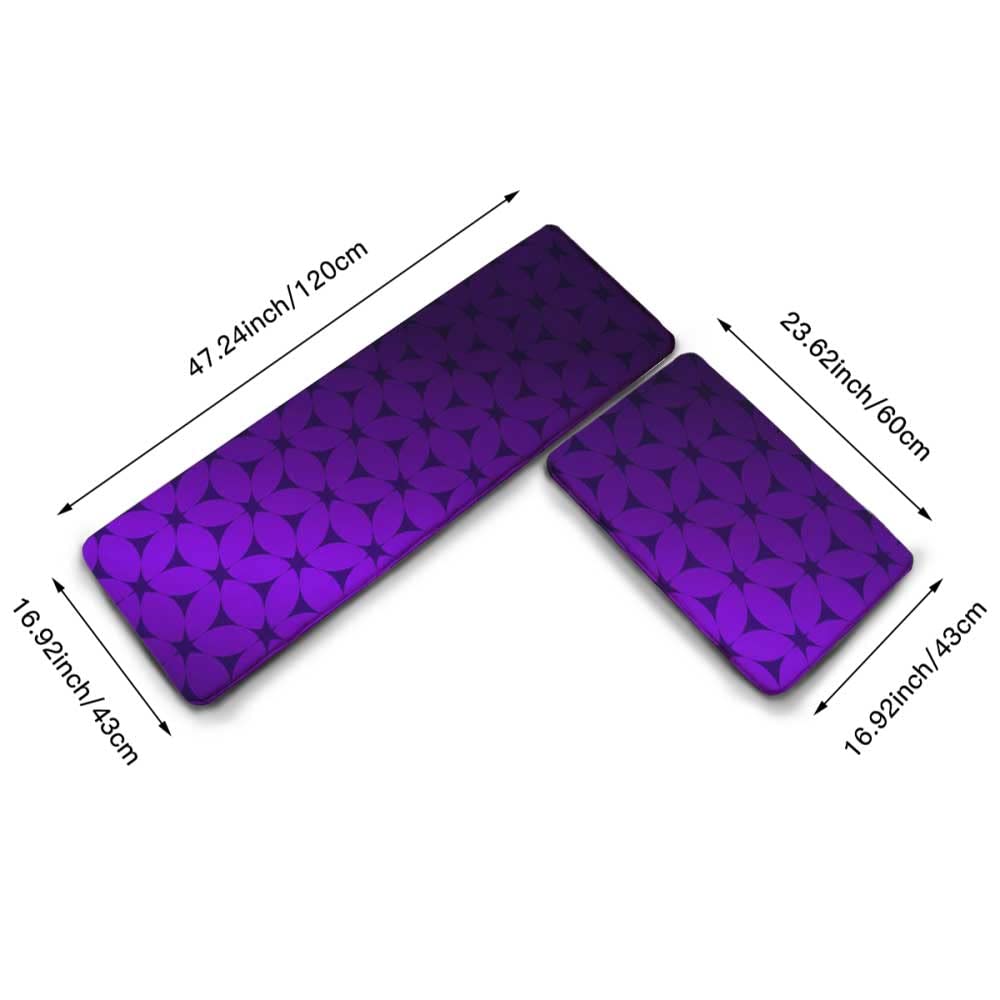 Violet Moroccan Trellis Kitchen Mat Set of 2 - Cushioned Anti-Fatigue Floor Rug for Kitchen, Home & Office - Non-Slip Sink Mat for Comfortable Standing - Perfect for Cooking, Dishwashing & Workspaces