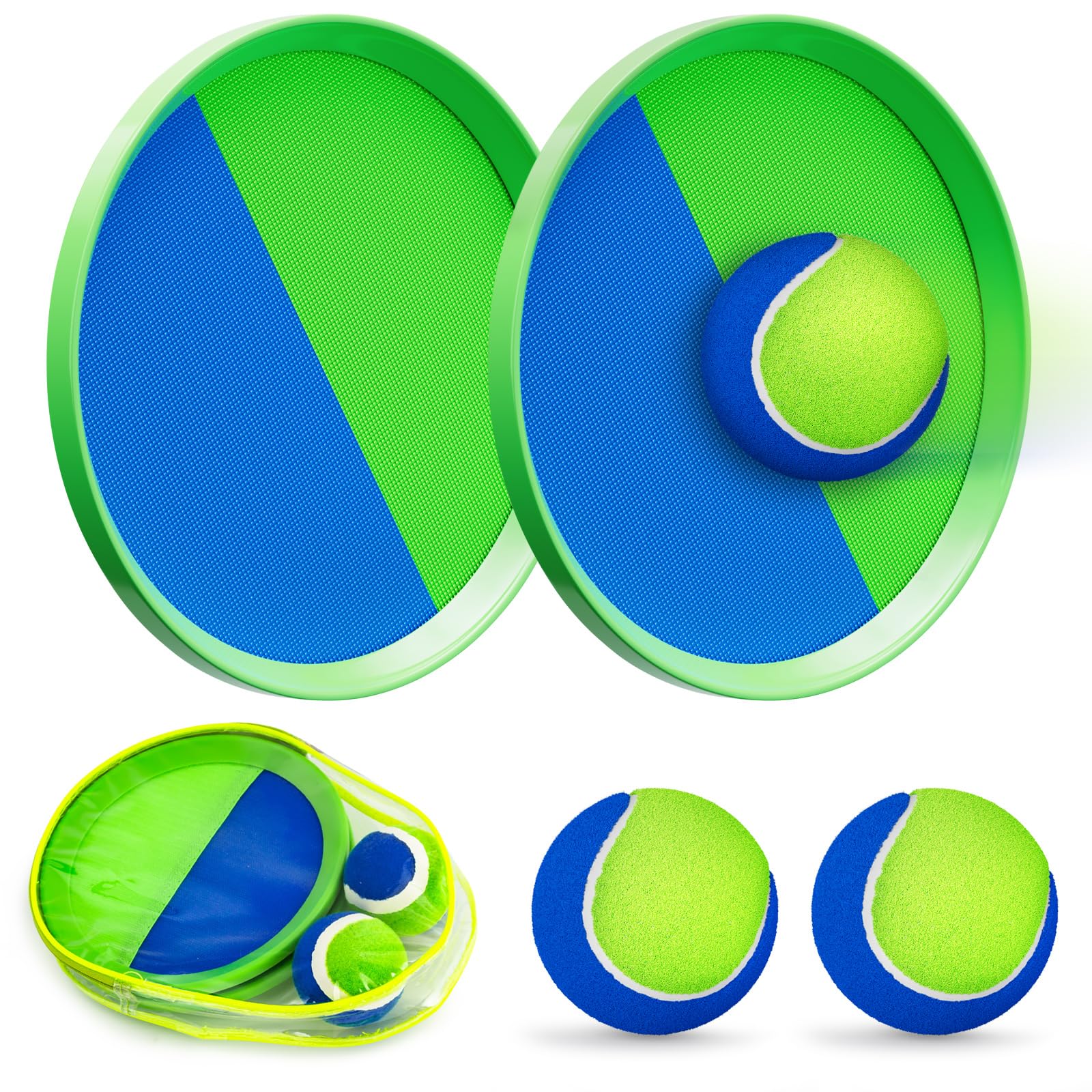 Aywewii Ball Catch Paddle Set - Outdoor Beach & Backyard Games for Kids & Adults - Fun Pool, Park, and Lawn Toss Toys for Ages 3-11 - Perfect for Family Gatherings, Picnics, and Summer Activities