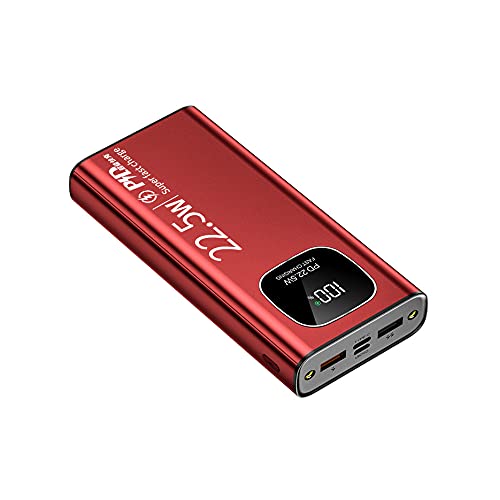 20000mAh PD 20W Fast Charging Power Bank with LED Display - Ultra Slim Portable Charger for iPhone 15/14/13/12 Pro, iPad, AirPods, Samsung Galaxy (Red) | Perfect for Travel, Camping, Hiking, Business Trips | Emergency Power Backup for Home & Office | Fast Charging Solution for Smartphones, Tablets & Wireless Earbuds | Compact & Lightweight Design for Everyday Carry | Ideal for Commuting, Outdoor Adventures & Power Outages | Great for Airports, Road Trips, Remote Work & Emergency Preparedness