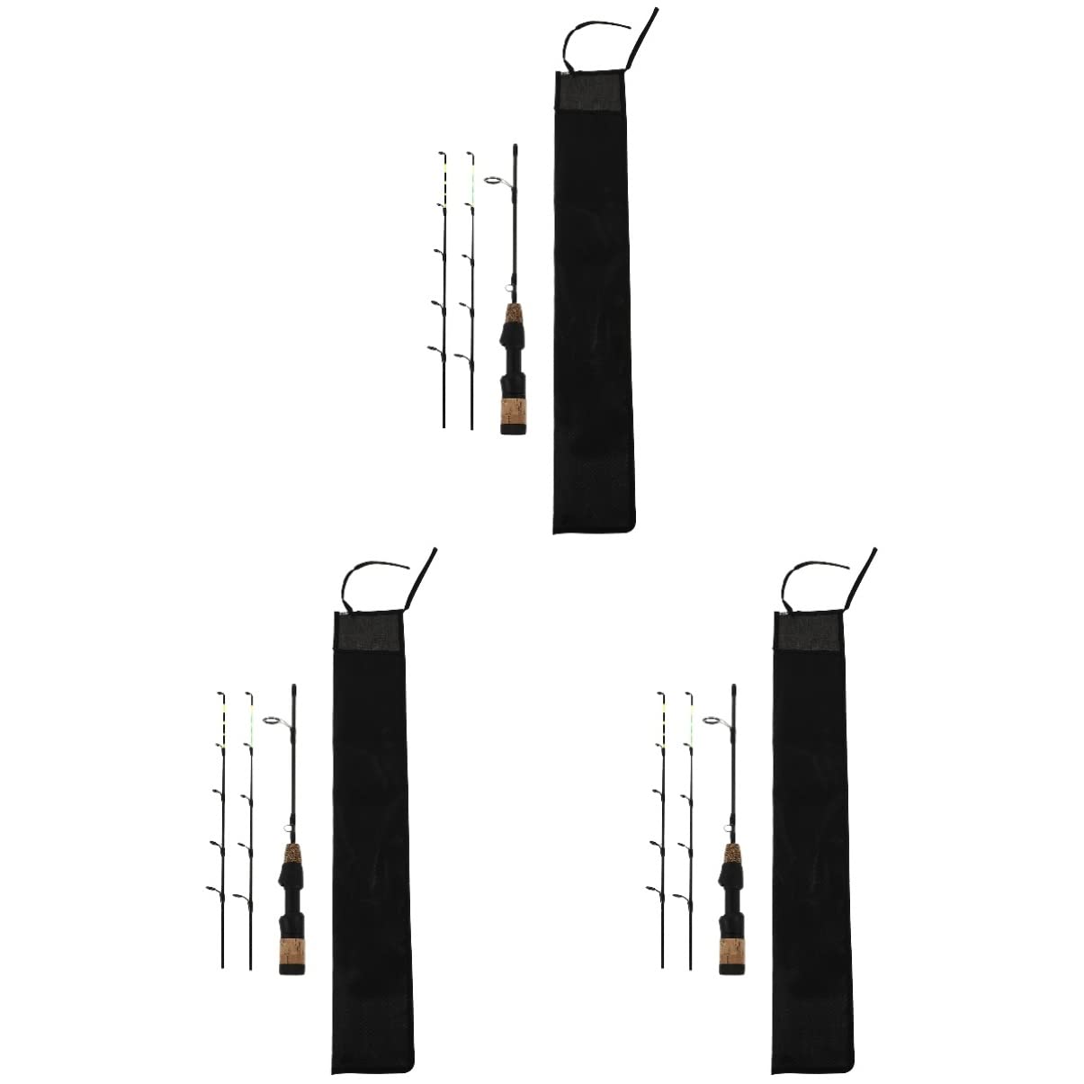 BESPORTBLE 3-Pack Retractable Ice Fishing Rods - High Visibility Telescopic Fishing Poles for Winter & Travel - Perfect for Ice Fishing, Lake Fishing, and Outdoor Adventures