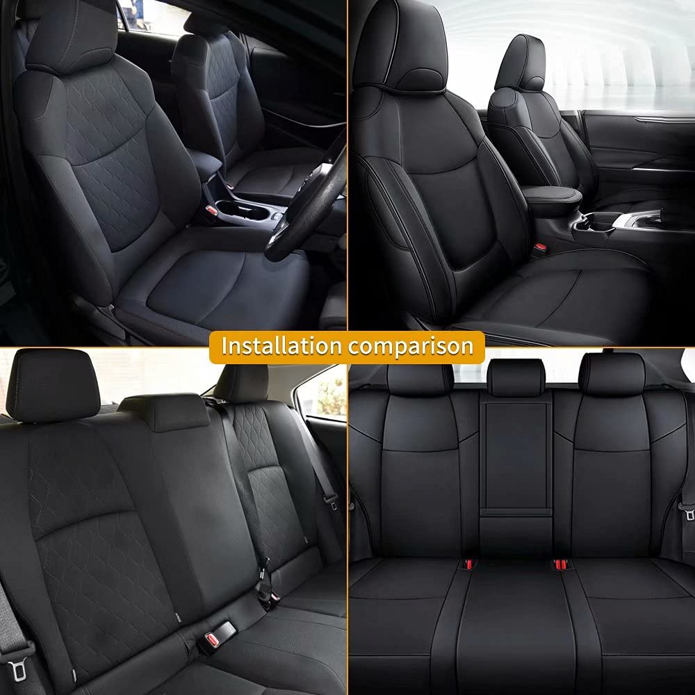 TTX LIGHTING Faux Leather Car Seat Covers for 2020-2023 Toyota Corolla XSE & XSE Apex Edition - Non-Slip Full Coverage Vehicle Cushion with Airbag Compatibility | Perfect for Daily Commuting, Road Trips & Interior Protection