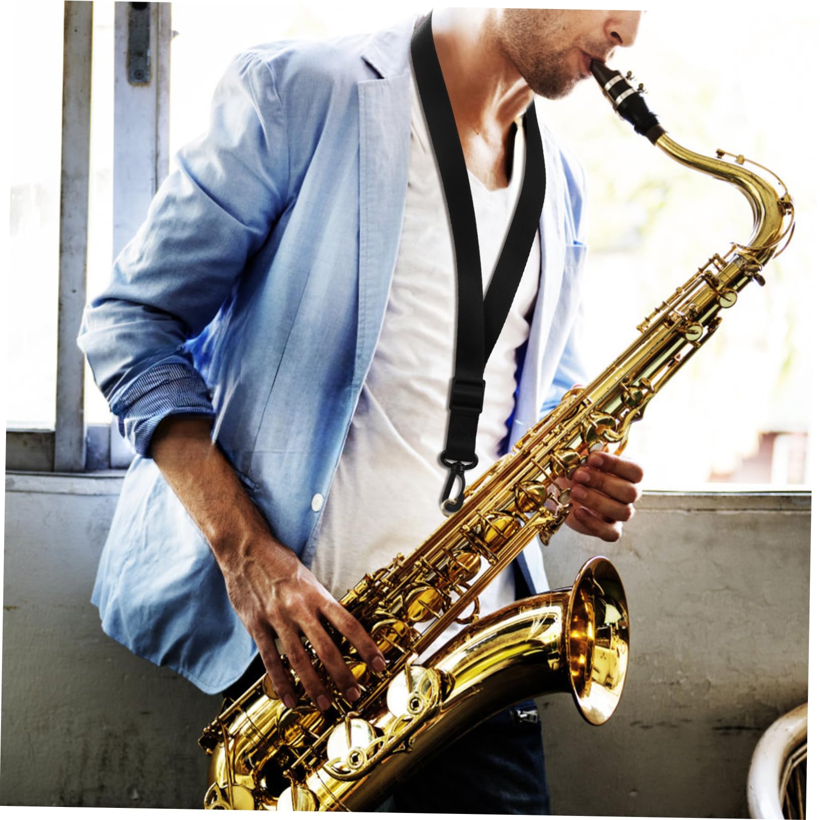Premium Saxophone Neck Strap - Adjustable & Comfortable Sax Lanyard for Soprano, Alto, Tenor & Baritone Saxophones - Ideal for Musicians, Students & Performers - Perfect for Concerts, Practice & Band Performances