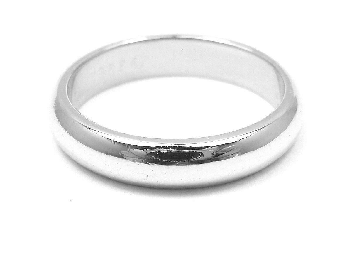Authentic Cartier Platinum Wedding Band Ring - 3mm Width, Size US 4.5 (EU 48) - Perfect for Anniversaries, Engagements & Luxury Gift Giving