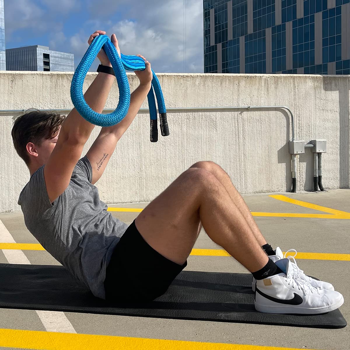 HYPERWEAR Hyper Rope Weighted Jump Rope - 7.5 lbs Braided Poly Rope for Fitness Training, Boxing Workouts & CrossFit | Perfect for Home Gym, Outdoor Exercise & Cardio Training