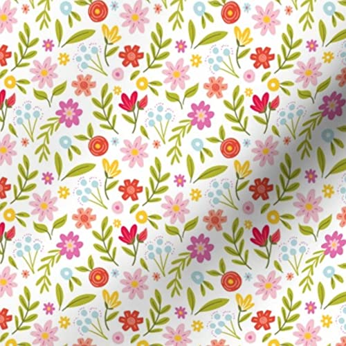 Floral White Quilt Nursery Minky Fabric by The Yard - Ultra Soft Plush Fabric for Sewing Baby Blankets, Quilt Backing & DIY Projects - Perfect for Nursery Decor, Baby Shower Gifts & Cozy Home Use - Ideal for Crafting, Swaddling & Nursery Bedding