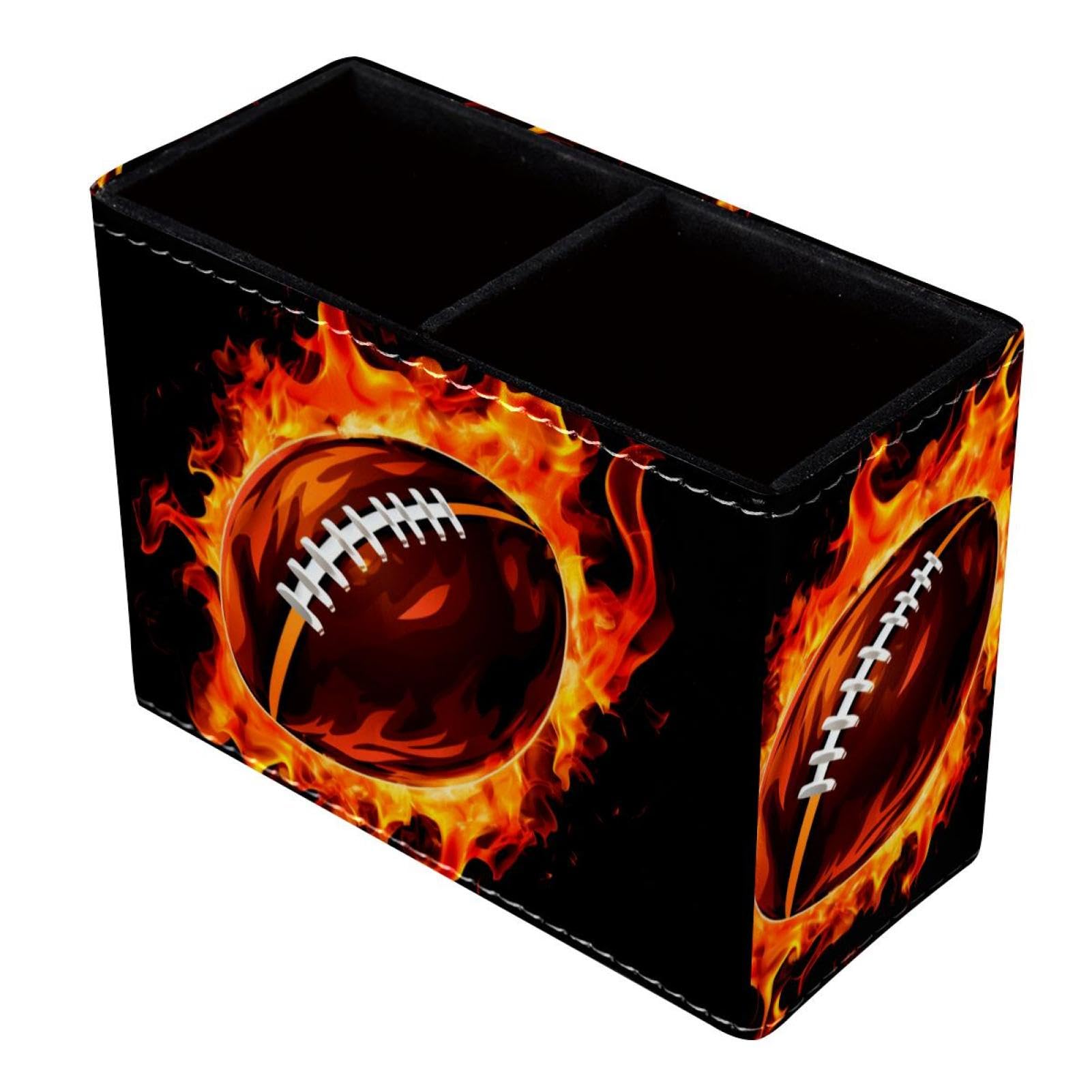 Premium Pen Holder for Desk - Stylish Pencil Organizer with American Football Design - Perfect Office Supplies for Home & Workplace Use