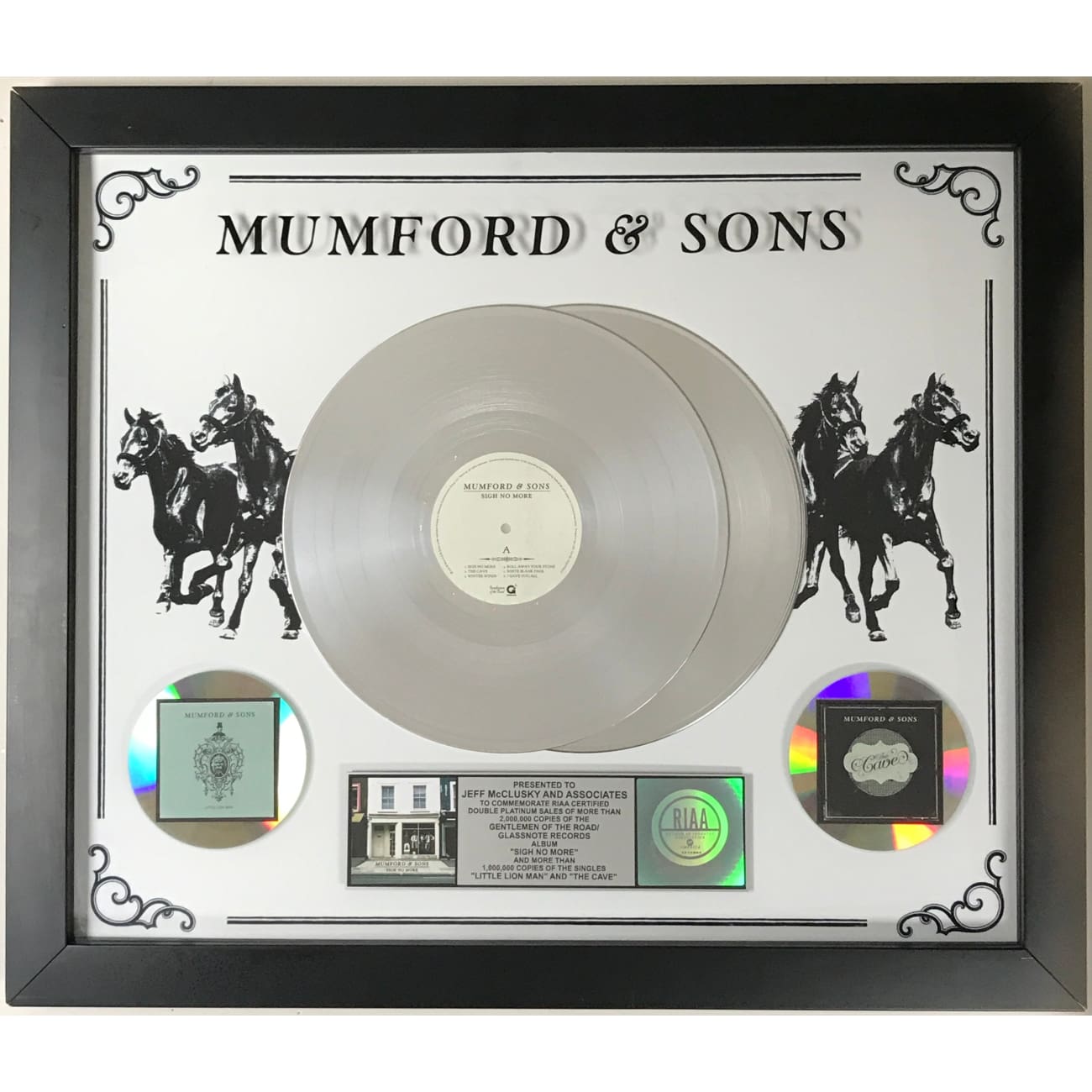 Mumford & Sons Sigh No More RIAA Multi Platinum Album & Singles Award - Perfect for Music Collectors, Fans & Display in Home or Office