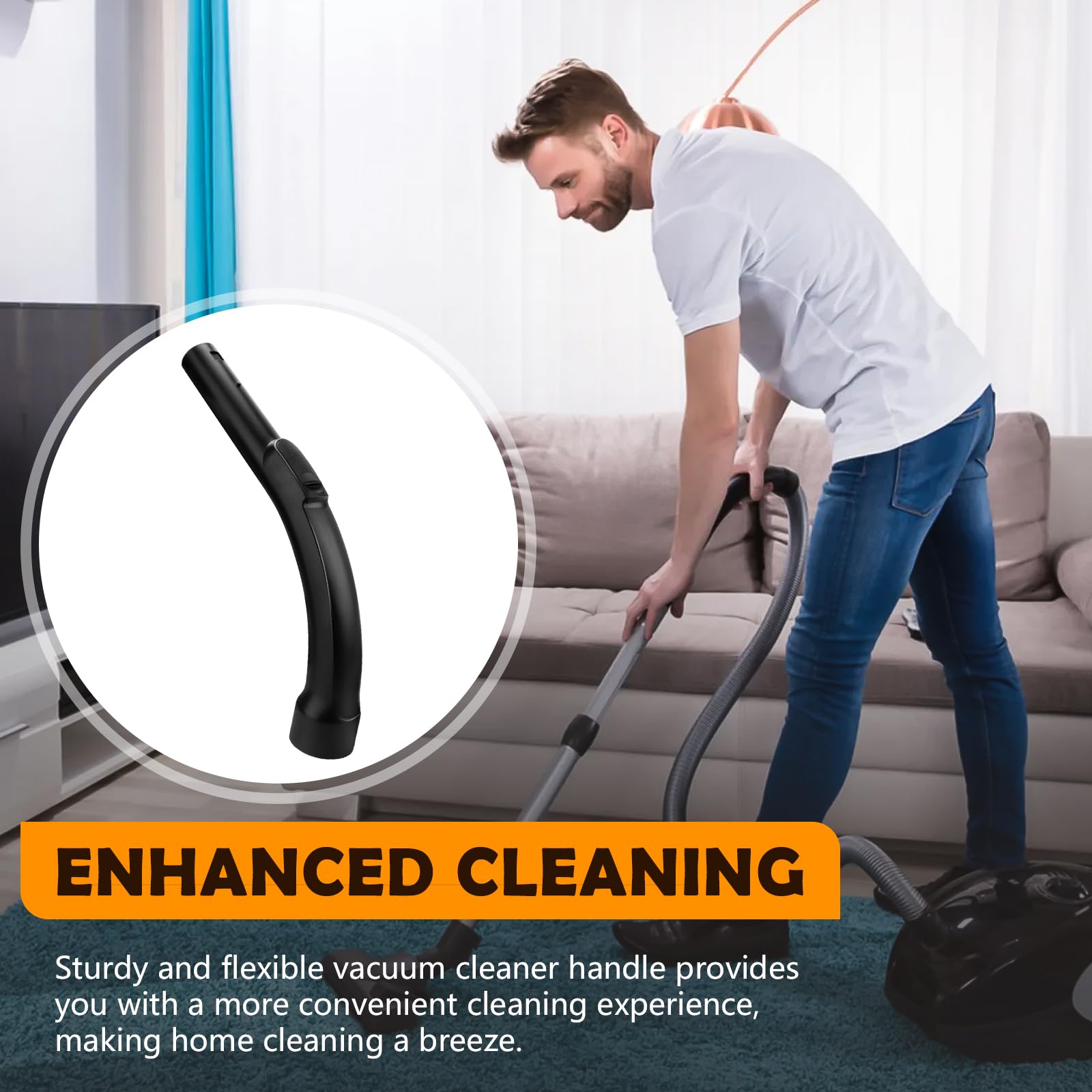 Miele Vacuum Cleaner Replacement Plastic Bend Handle - Compatible with S2110, S501, S524, C1, C2, C3 & All S Series Models (Part #5269091) - Perfect for Hose Wand Repair & Home Cleaning Maintenance