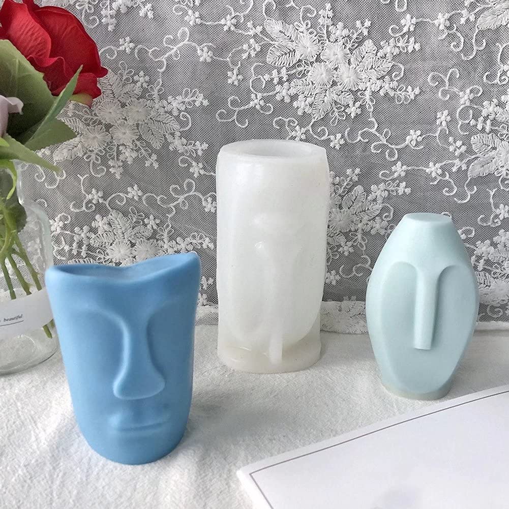 3D Abstract Human Face Candle Molds - Silicone Resin Casting Mold for DIY Art, Soap Making & Sculpture | Perfect for Aromatherapy Candles, Plaster Art & Resin Crafts | Home Decor & Gift Making