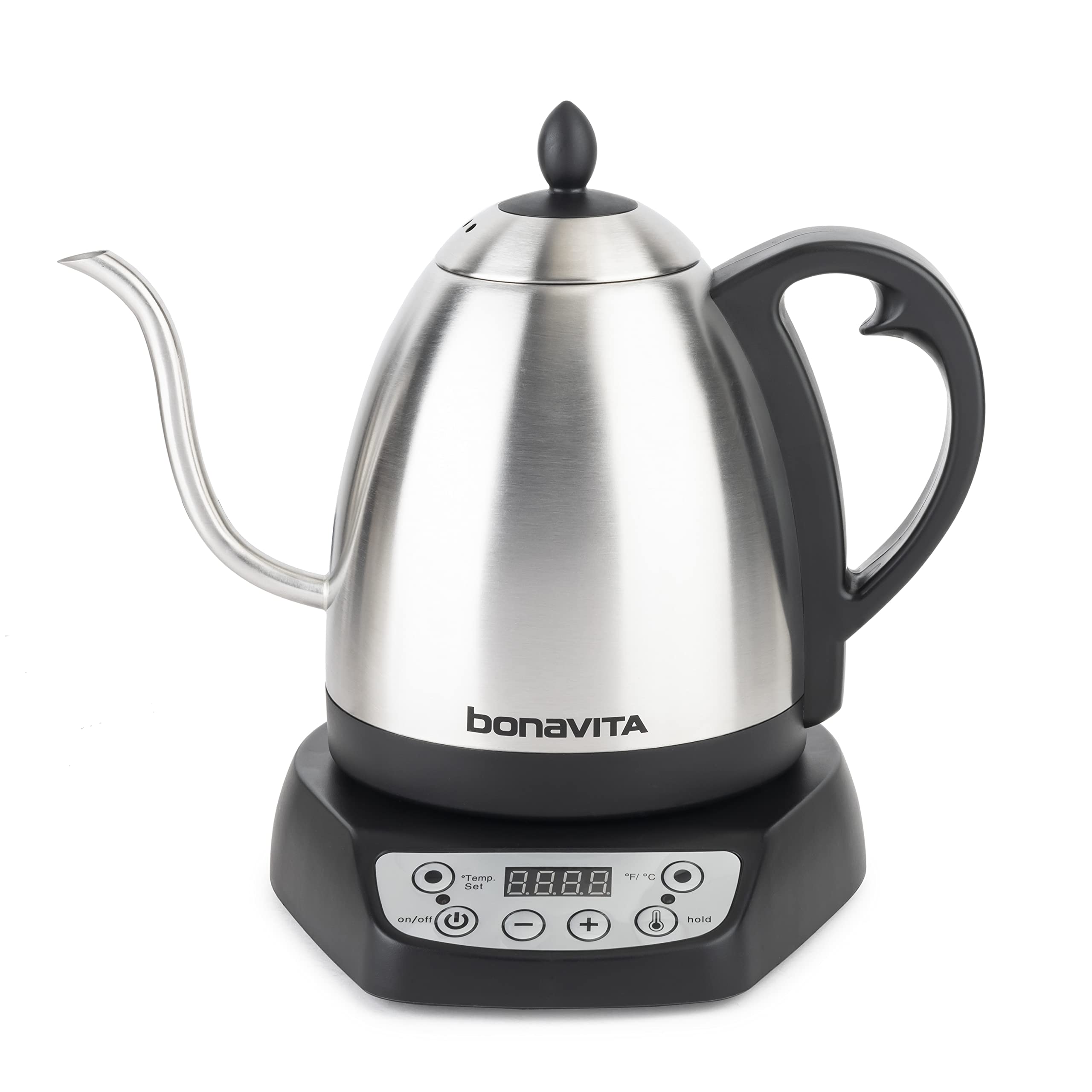 Bonavita BV382510V 1.0L Digital Variable Temperature Gooseneck Electric Kettle - Perfect for Pour Over Coffee, Tea Brewing & Home Kitchen Use