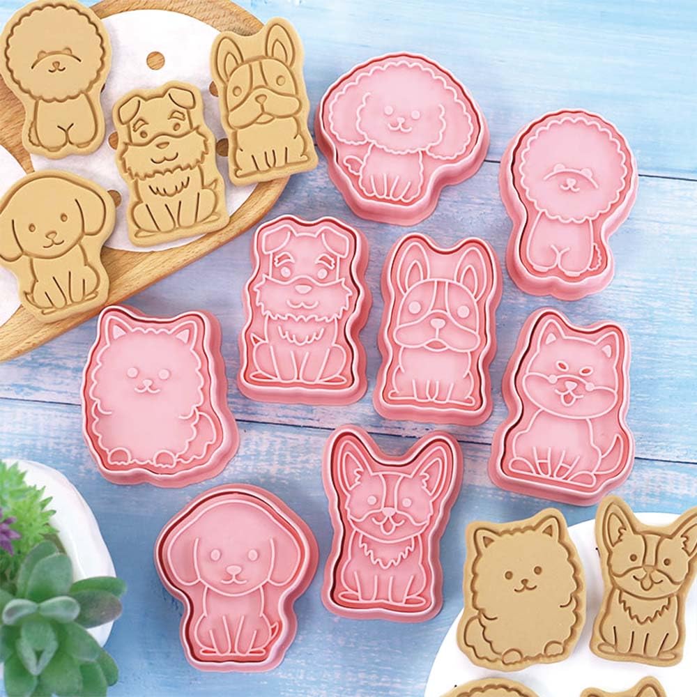 8-Piece 3D Dog Cookie Cutter Set - Puppy Shaped Baking Molds for Cookies, Cupcakes, Pancakes & Pastries | Perfect for Dog Birthday Parties, Pet-Themed Baking & Holiday Decorations