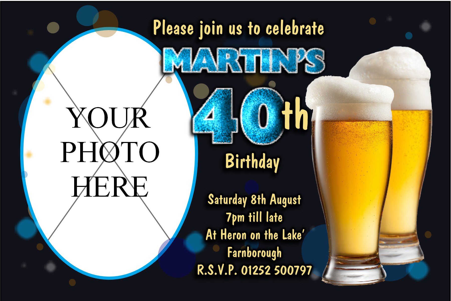 10 Personalized Beer Lager Birthday Invitations for 18th, 21st, 30th, 40th, 50th, 60th Milestone Birthdays - Custom Age Options - Perfect for Bar Parties & Celebrations