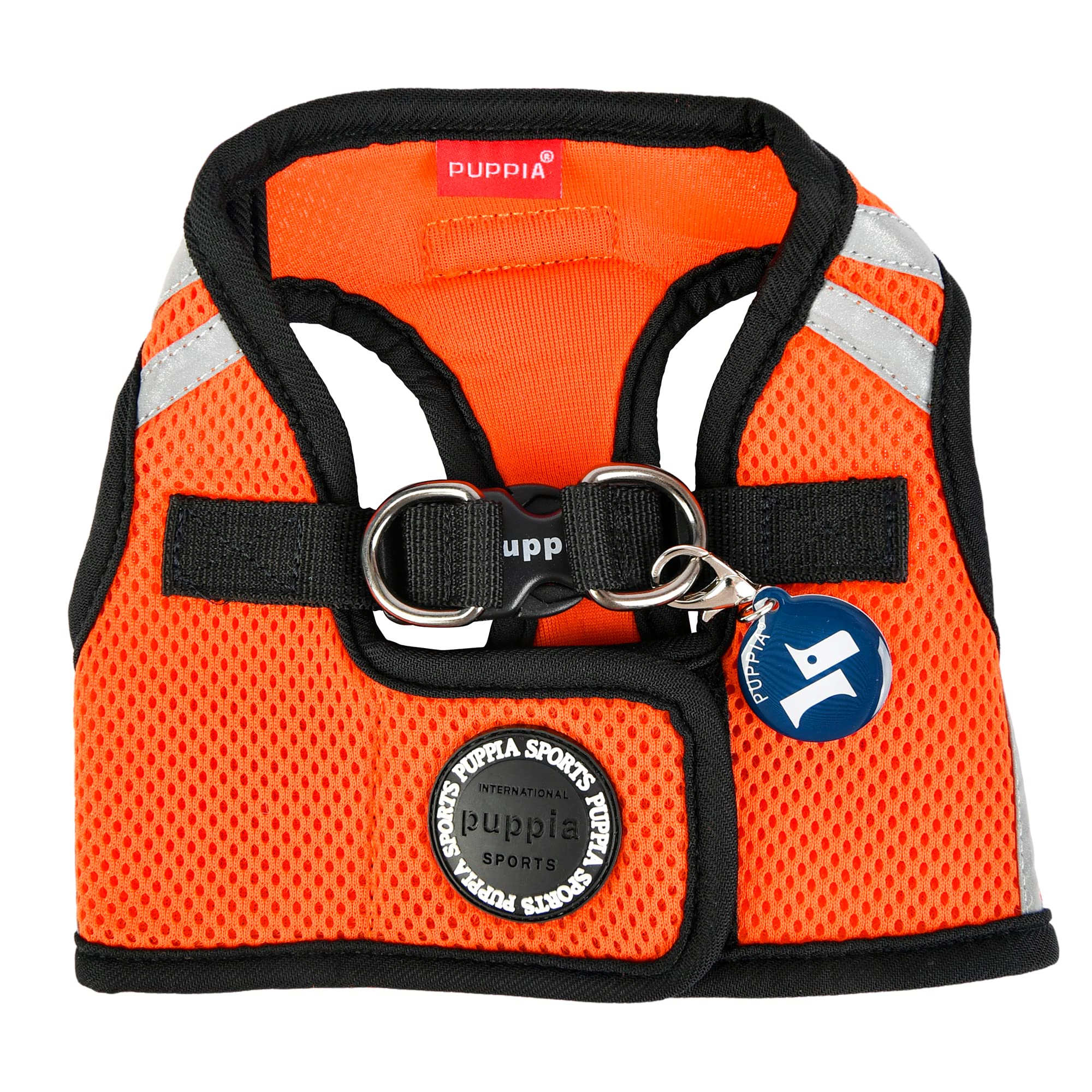 Puppia Soft Vest Dog Harness - No Choke Step-in Design, Reflective & Breathable Mesh for Small & Medium Dogs - Orange, Small - Perfect for Walking, Running & Outdoor Adventures