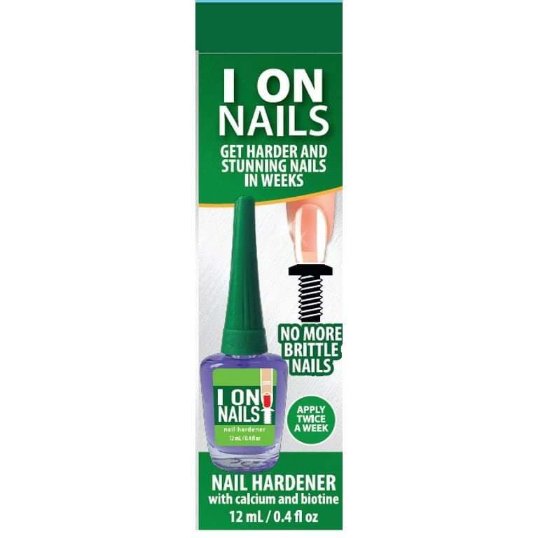 ION Nails Hardener with Calcium & Biotin - Strengthens & Lengthens Nails, Prevents Brittleness - Clear Base Coat for Healthy Nail Care - Perfect for Manicures, Nail Salons & At-Home Nail Treatments