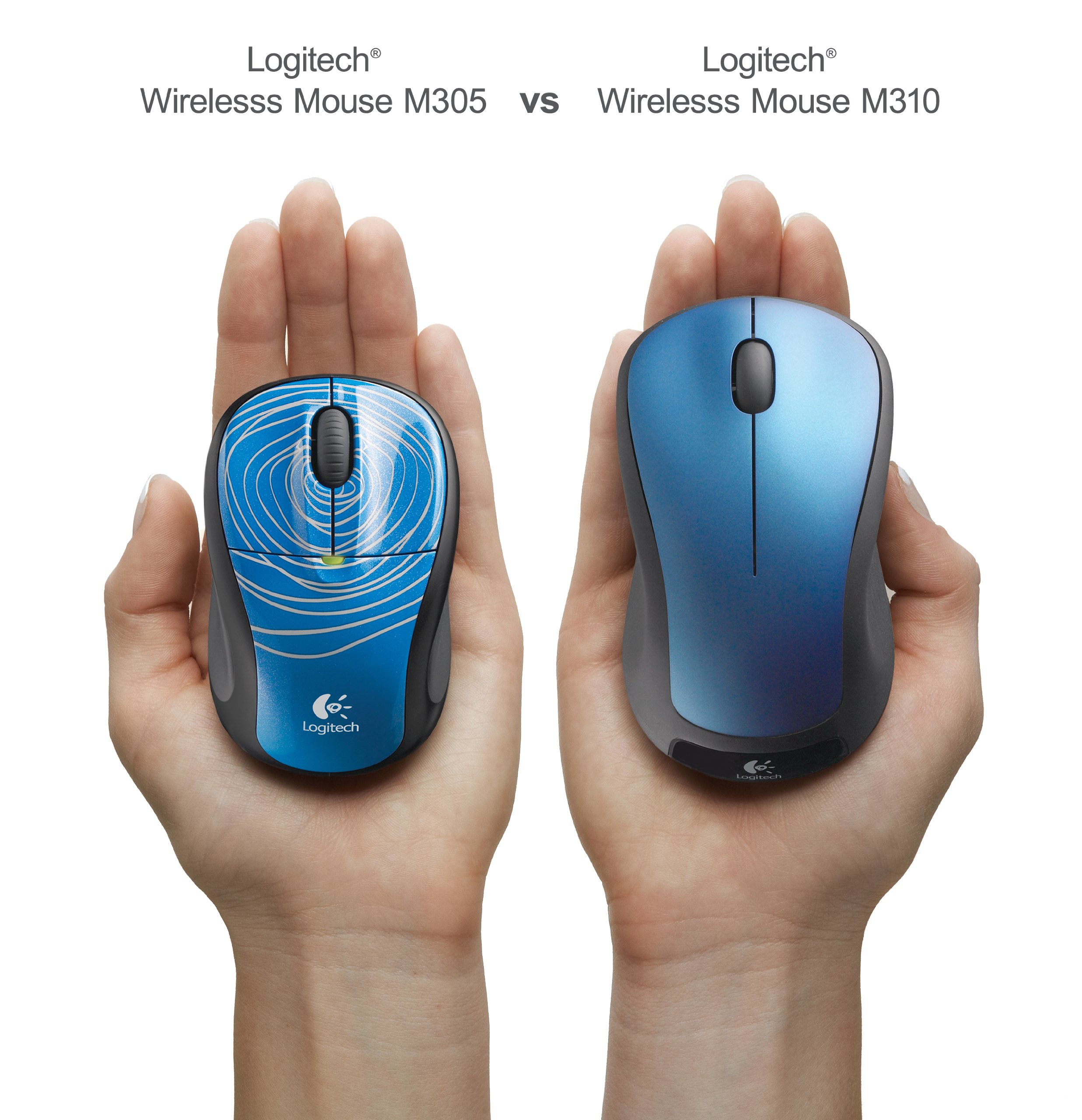 Logitech M305 Wireless Mouse - Blue Swirl Design, 2.4GHz USB Receiver, 12-Month Battery Life for Laptop, PC, Mac - Perfect for Office, Home & Travel Use