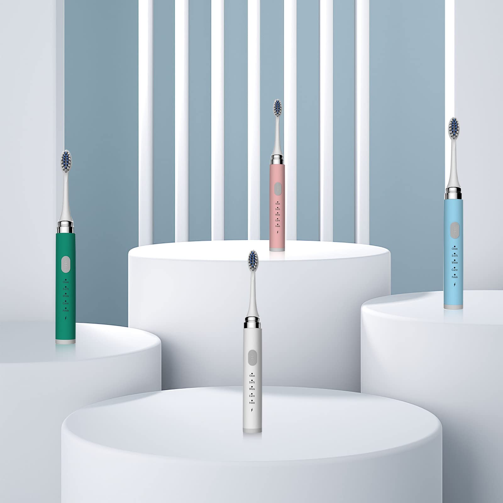 Rechargeable Sonic Electric Toothbrush for Adults with 5 Brush Heads - IPX7 Waterproof, 5 Cleaning Modes, Smart Timer & Low Battery Alert - Perfect for Travel, Home & Daily Oral Care Routine